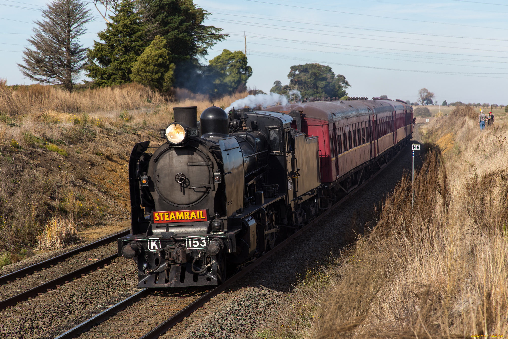 техника, паровозы, железная, дорога, рельсы, паровоз, вагоны