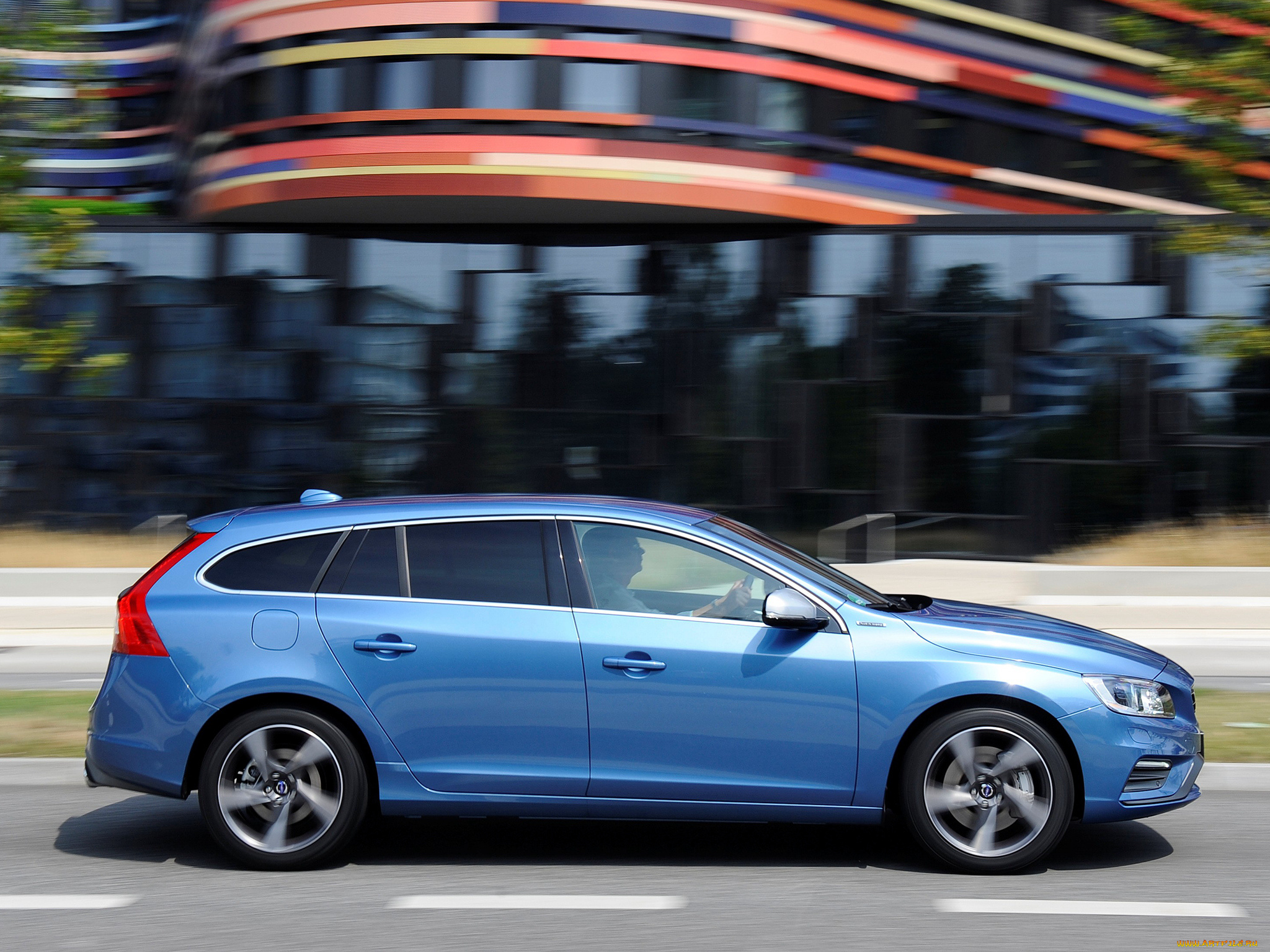 автомобили, volvo, v60, d6, plug-in, hybrid, r-design, 2014г, синий
