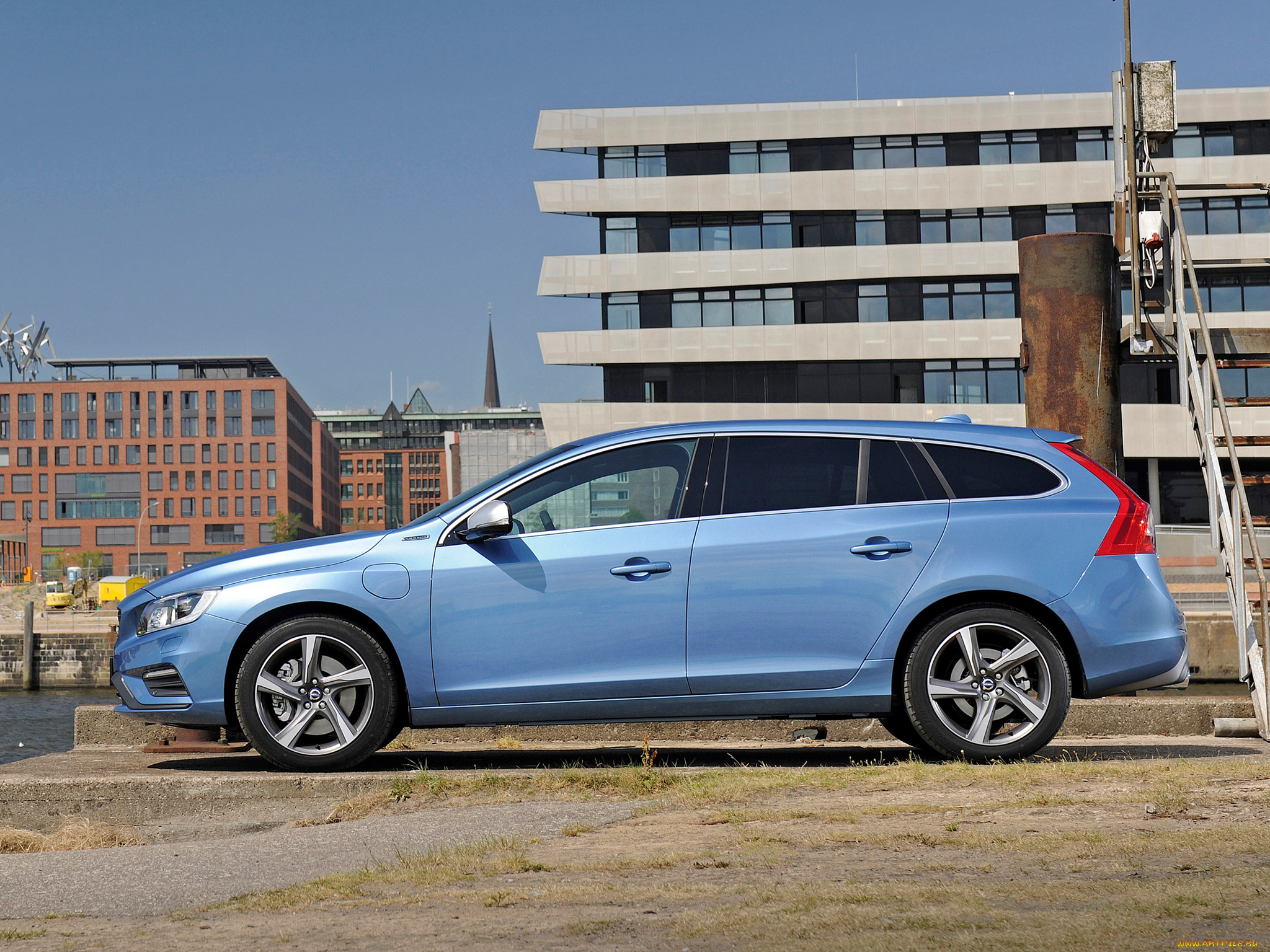 автомобили, volvo, v60, d6, plug-in, hybrid, r-design, 2014г, синий
