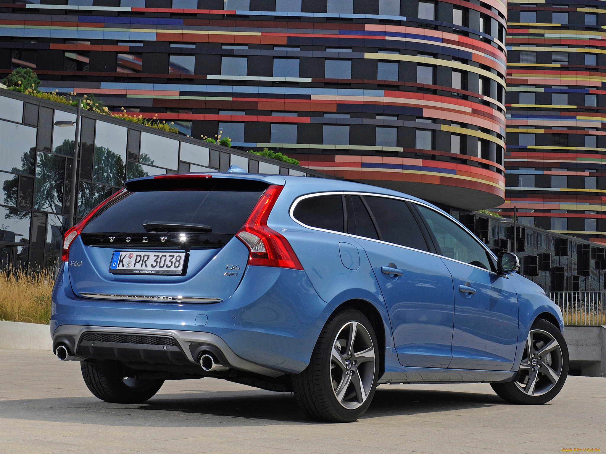 автомобили, volvo, v60, d6, plug-in, hybrid, r-design, 2014г, синий