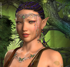 обоя 3д графика, эльфы , elves, эльфийка, взгляд