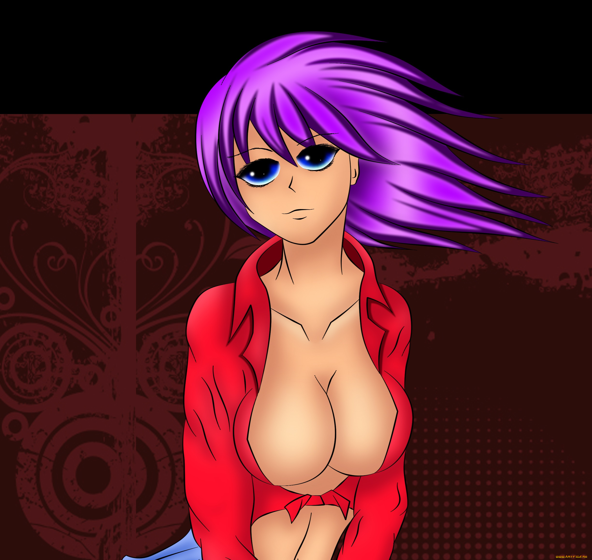 векторная, графика, девушки, взгляд, девушка