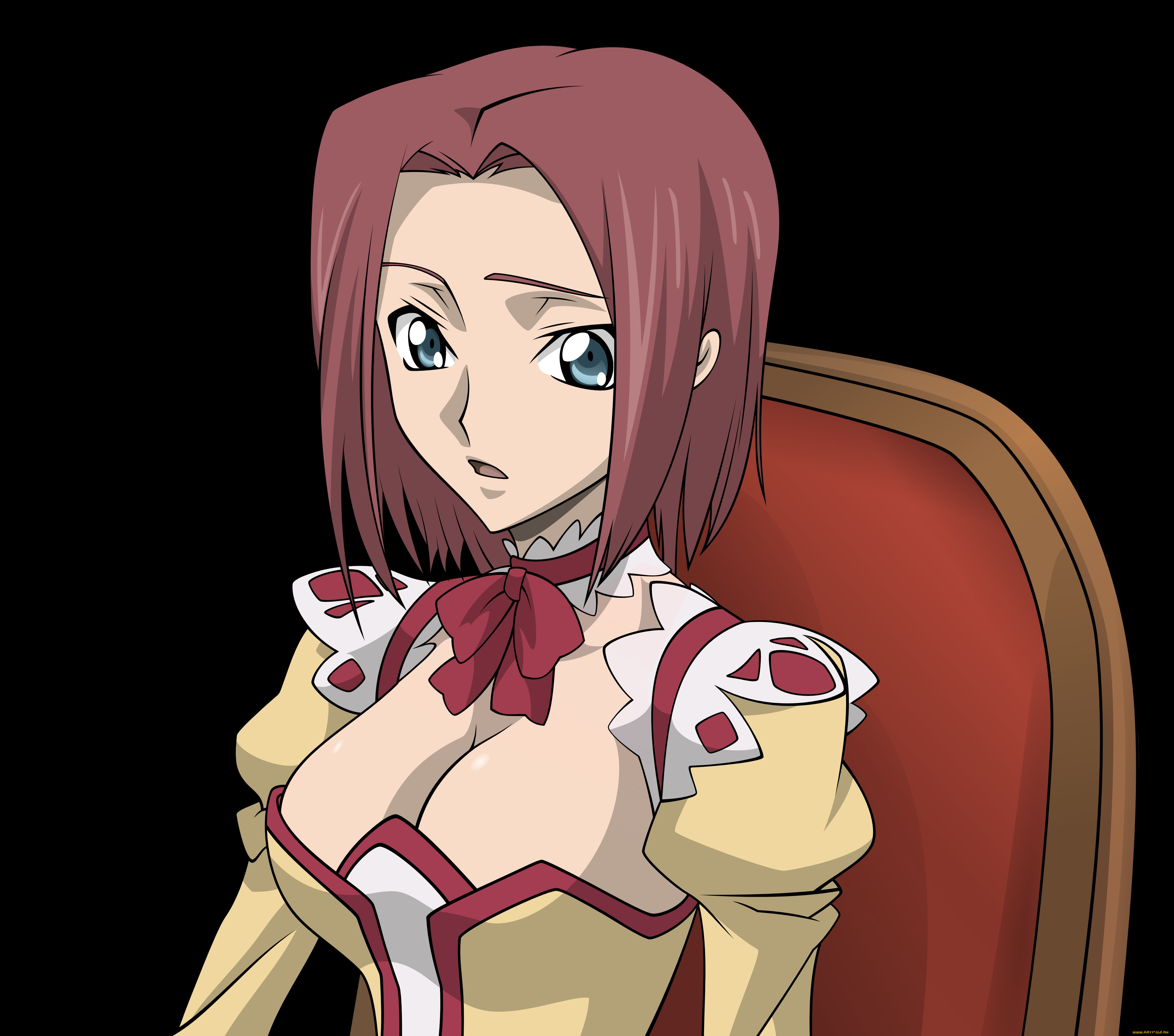 аниме, code, geass, код, гиасс, девушка, взгляд, удивление, чёрный, фон