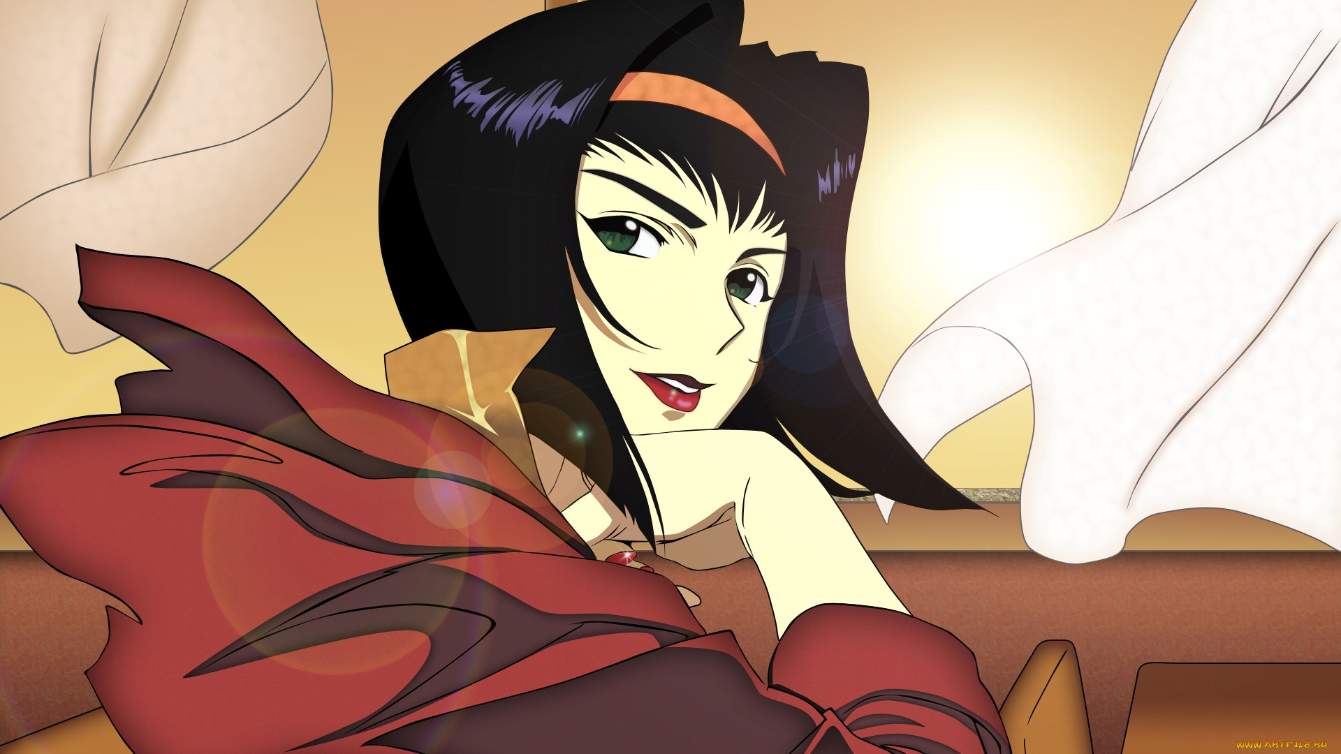 аниме, cowboy, bebop, valentine, взгляд, faye, девушка