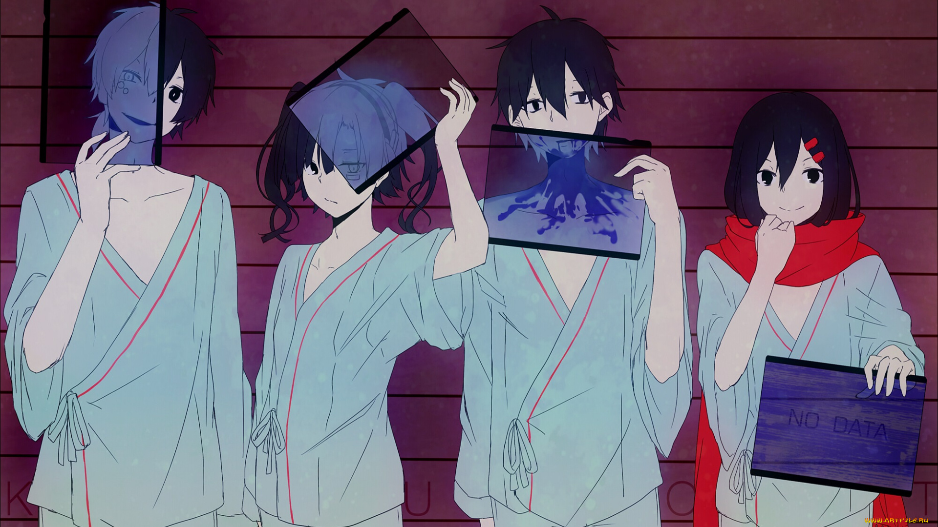 аниме, kagerou, project, konoha, арт, kokonose, haruka, kisaragi, shintaro, ene, kagerou, project, enomoto, takane, девушки, парни, yodare, 3yami8, tateyama, ayano