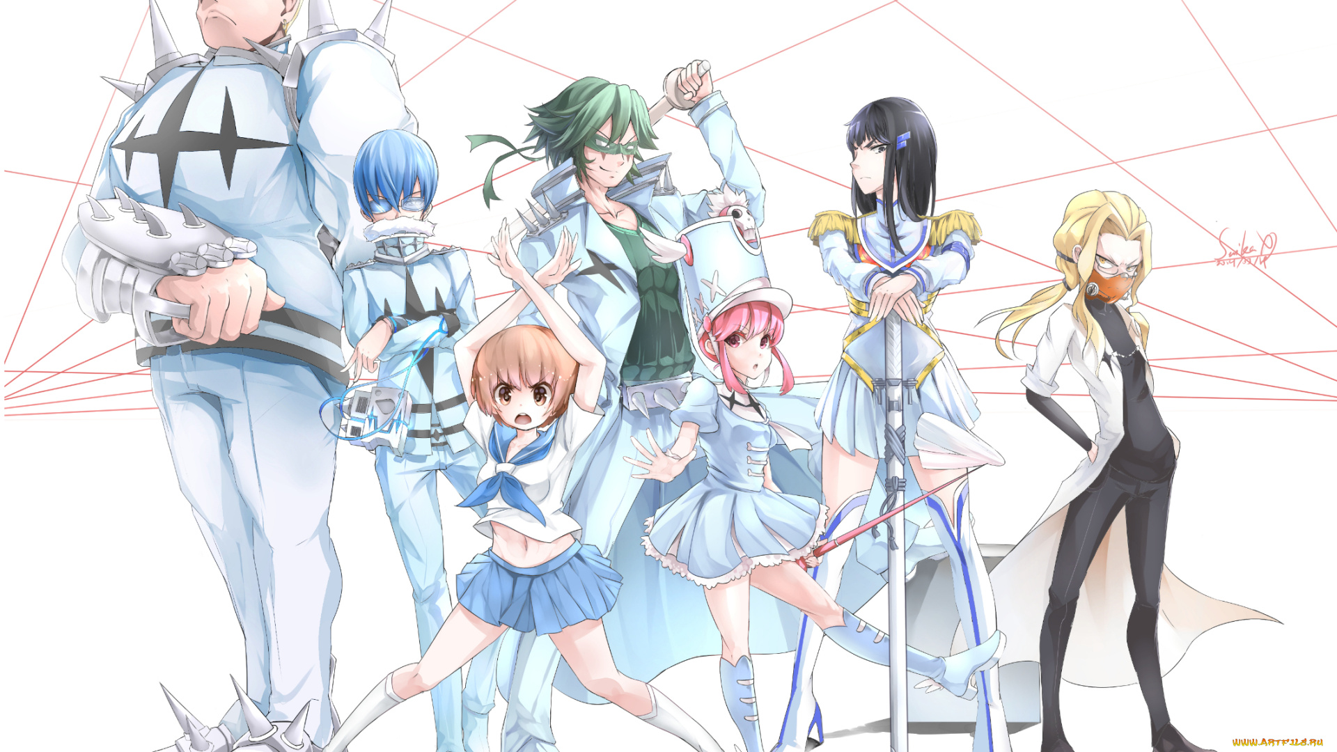 аниме, kill, la, kill, kill, la, kiryuuin, satsuki, mankanshoku, mako, sanageyama, uzu, jakuzure, nonon, inumuta, houka, gamagoori, ira, iori, shirou, suikaxd