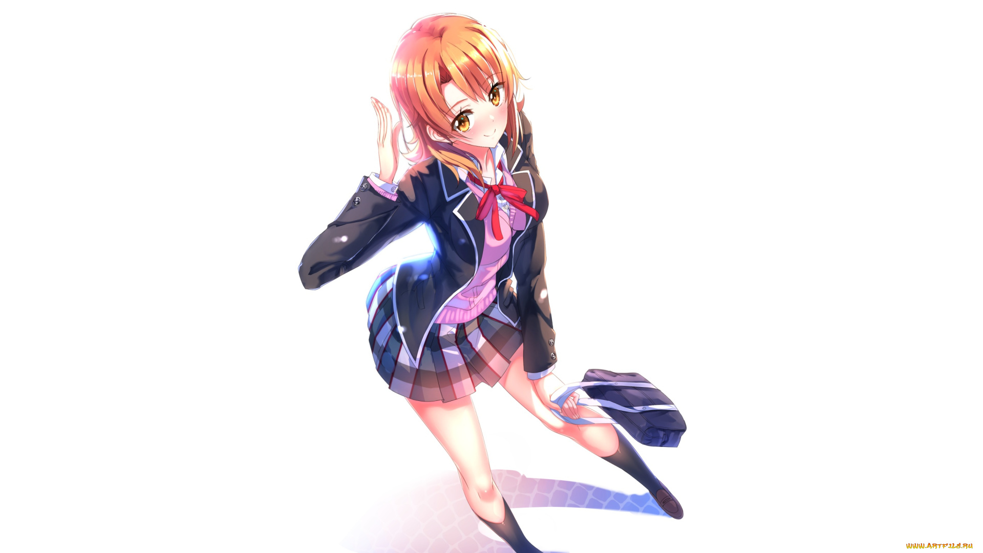 аниме, oreimo, взгляд, рыжая, swordsouls, фон, isshiki, iroha, девушка, арт