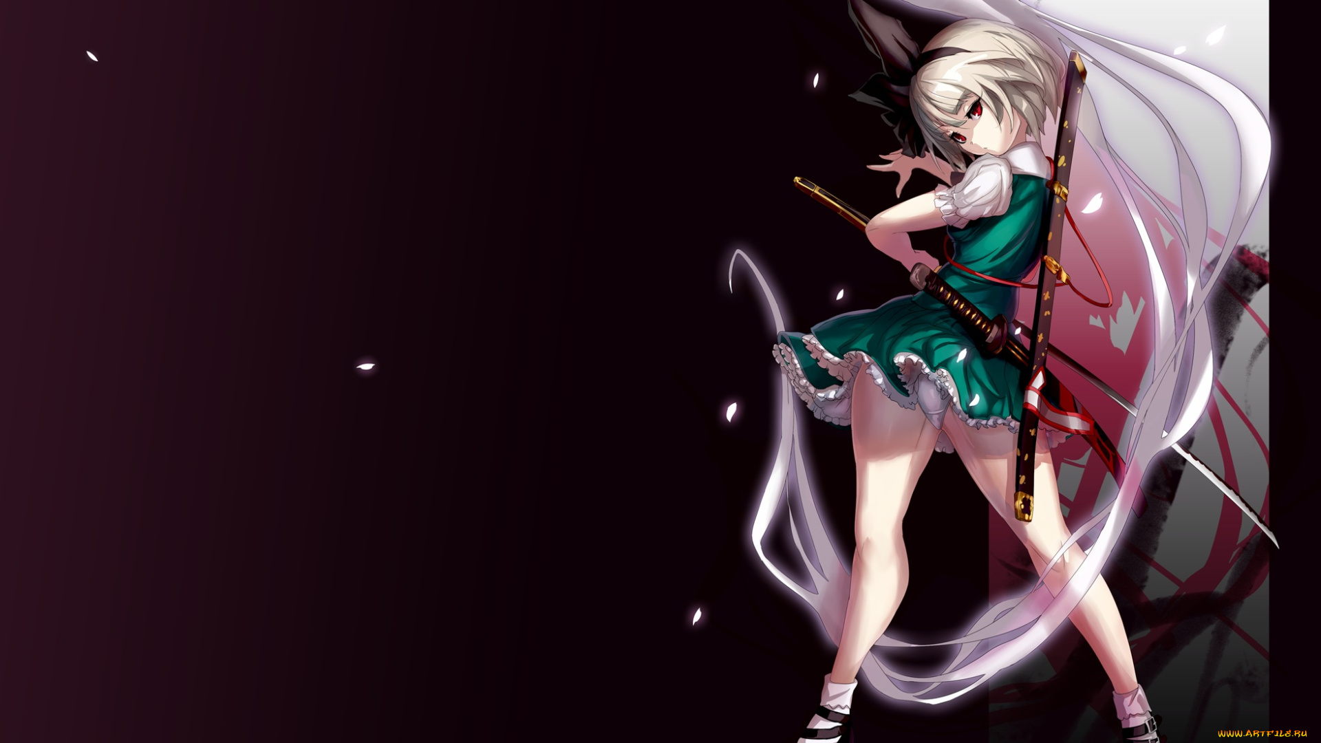 аниме, touhou, меч, ere, девушка, арт, 2516325, konpaku, youmu
