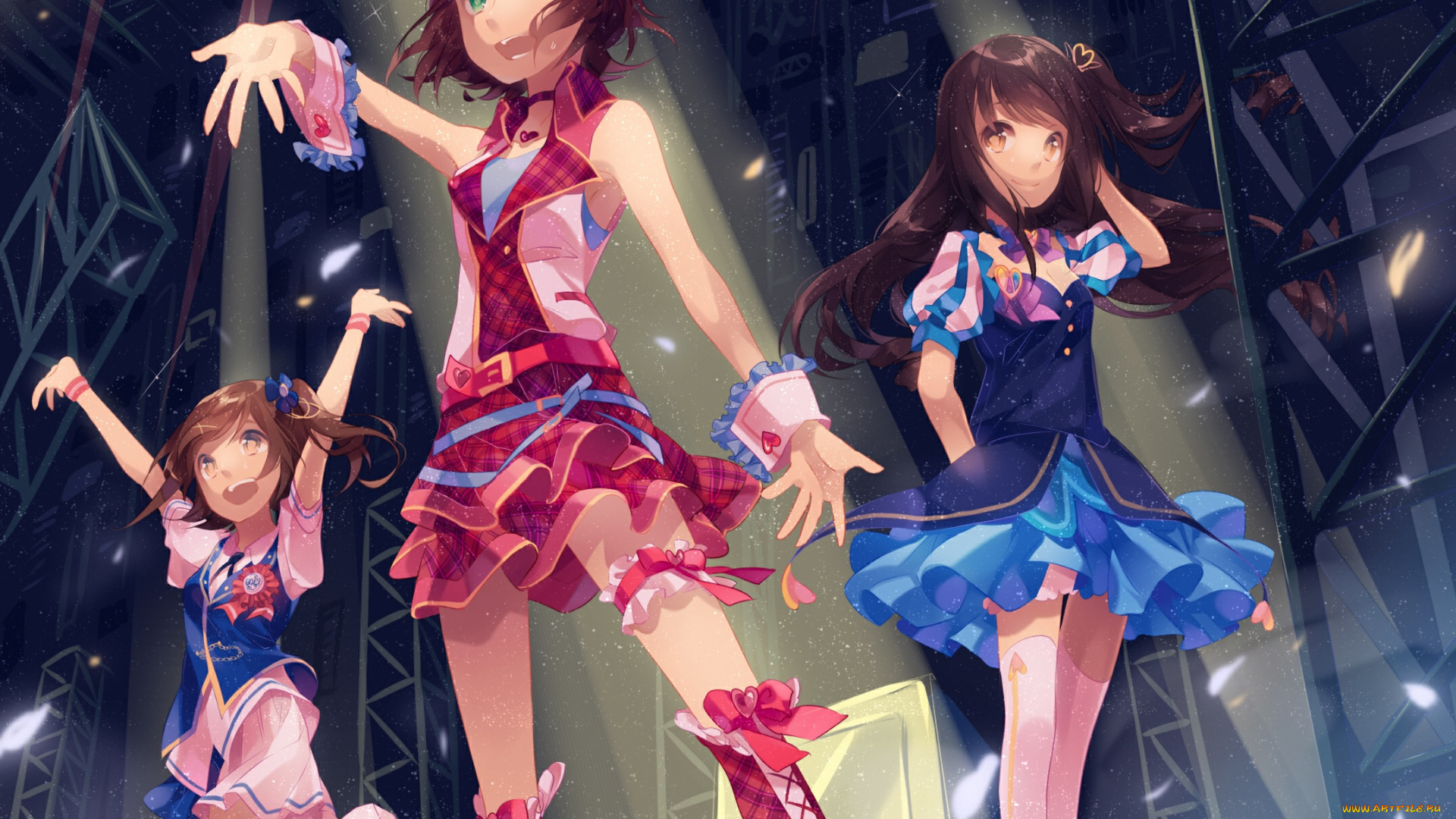 аниме, unknown, , другое, сцена, девочки, концерт, арт, el