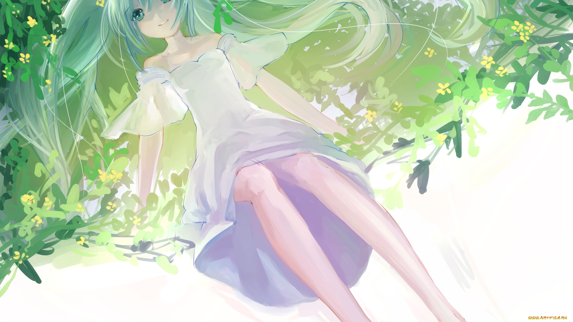 аниме, vocaloid, платье, девушка, арт, tagme, artist, hatsune, miku