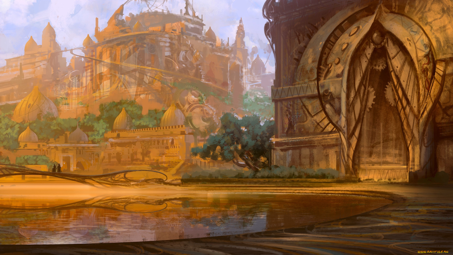 фэнтези, иные, миры, , иные, времена, город, руины, бассейн