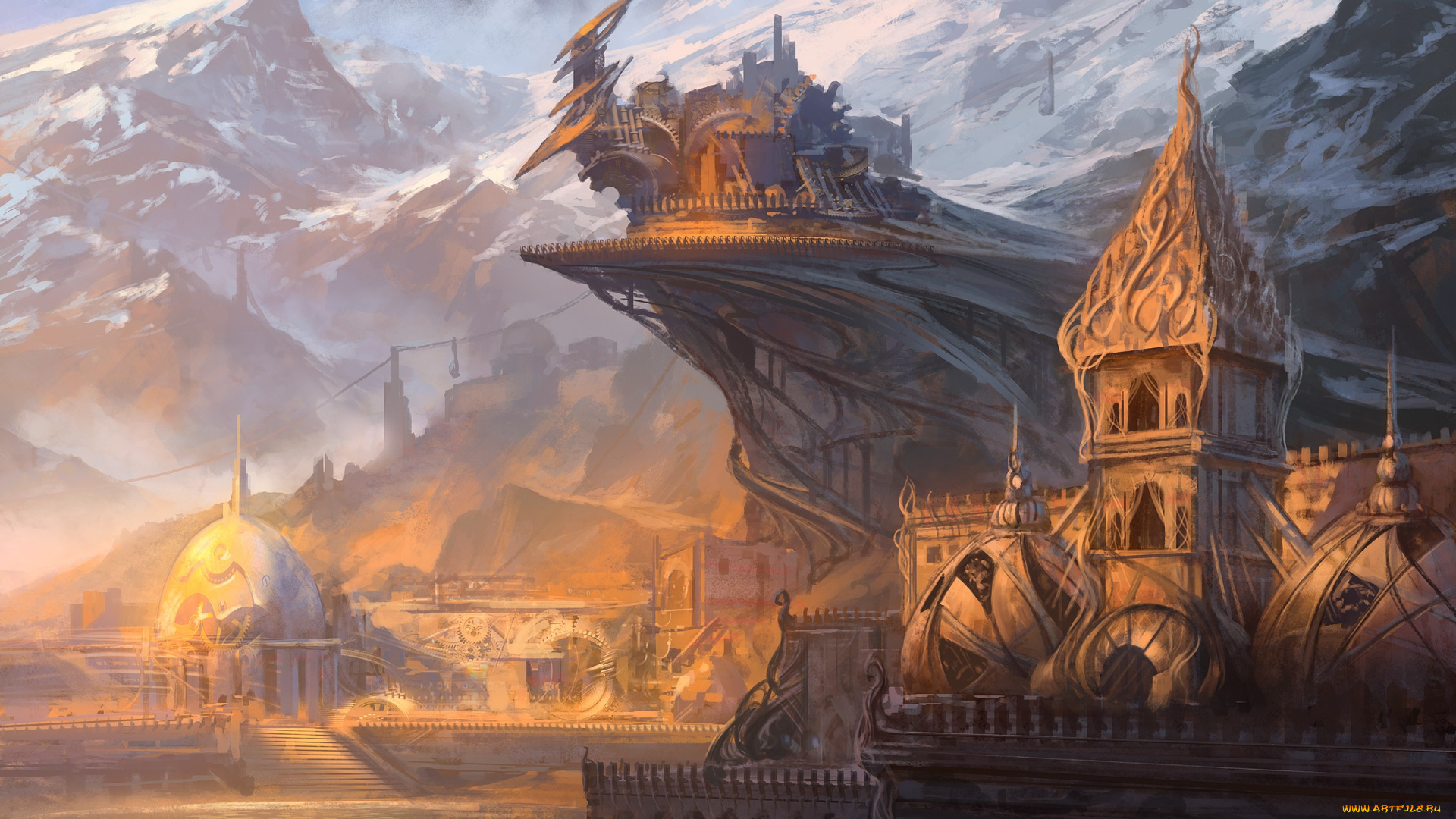 фэнтези, замки, горы