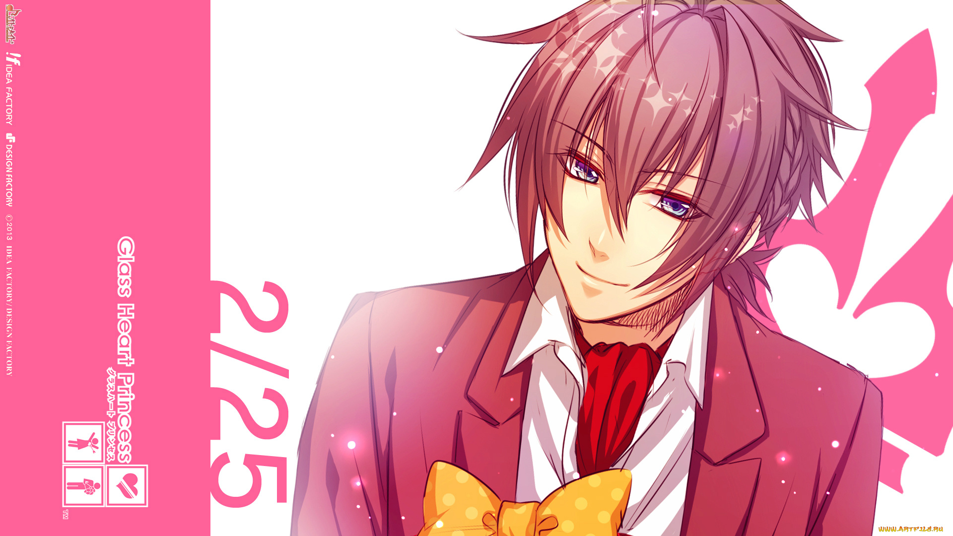 glass, heart, princess, аниме, unknown, , другое, visual, novel, shinnosuke, masaki, бант, glass, heart, princess, yuki, kanami, art, улыбка, голубые, глаза