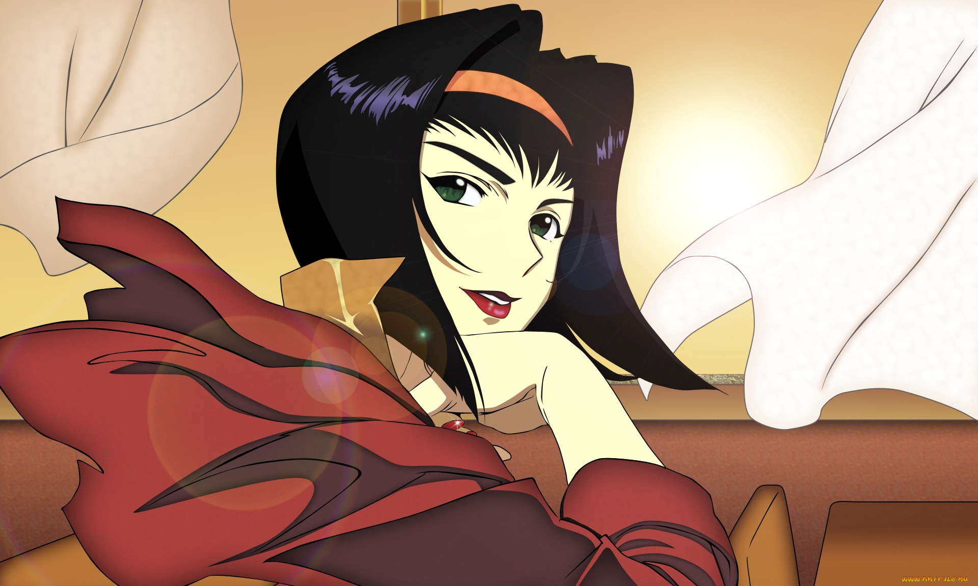аниме, cowboy, bebop, valentine, взгляд, faye, девушка