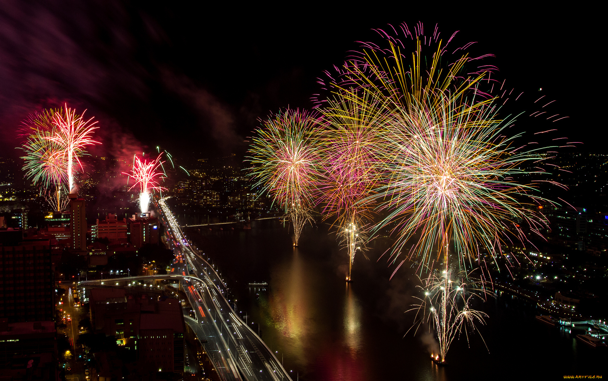 разное, салюты, , фейерверки, ночь, фейерверк