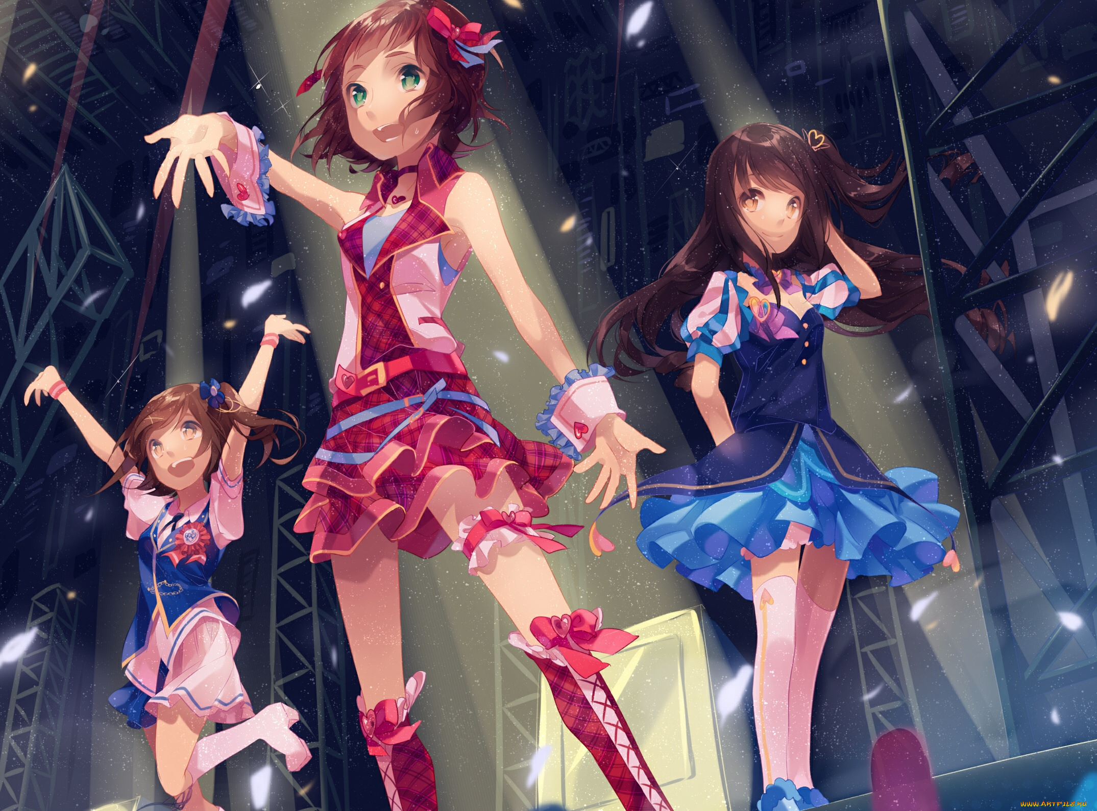 аниме, unknown, , другое, сцена, девочки, концерт, арт, el