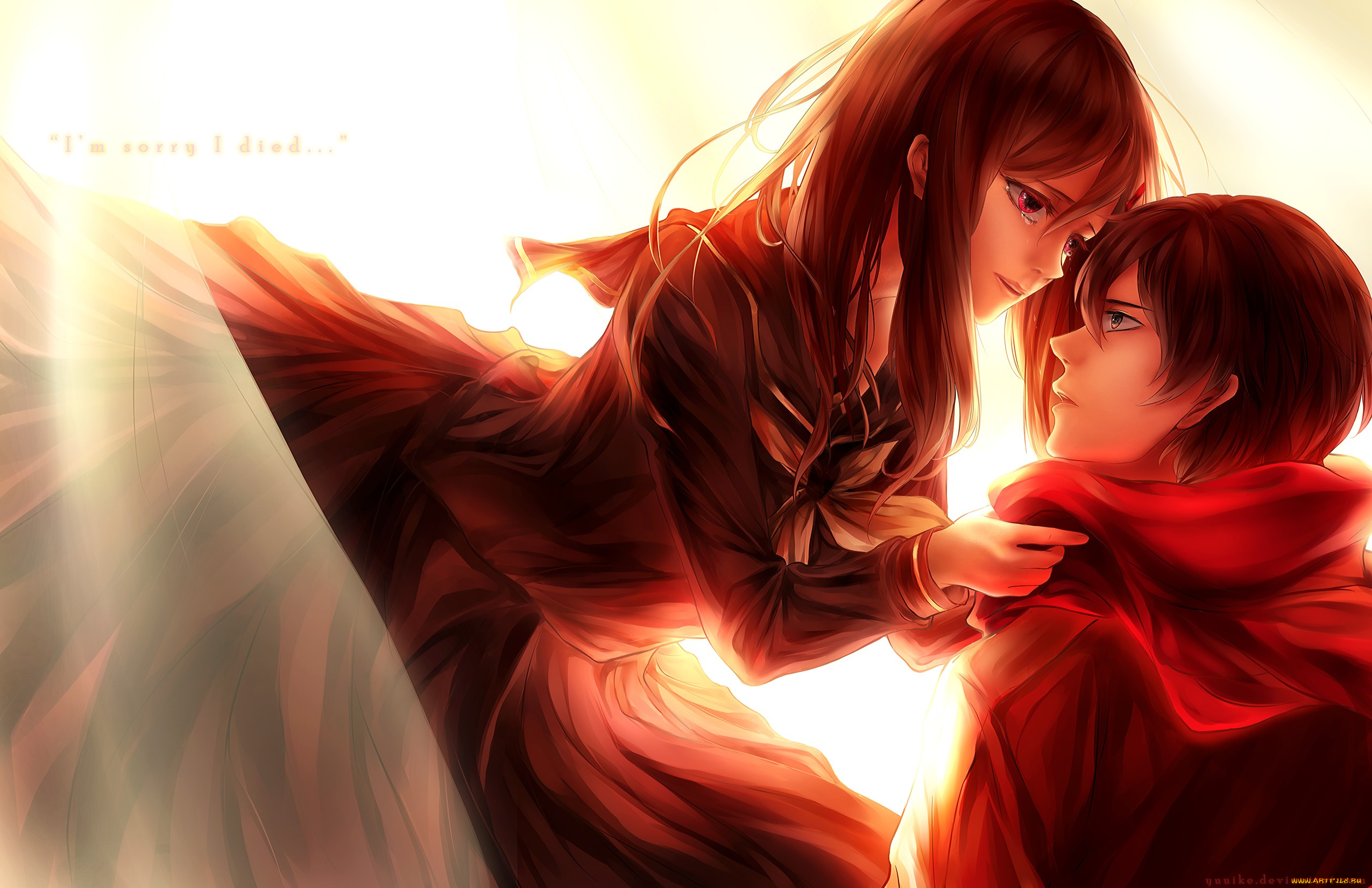 аниме, kagerou, project, kisaragi, shintarou, yuuike, арт, tateyama, ayano, kagerou, project, девушка, школьники, форма, парень, шарф