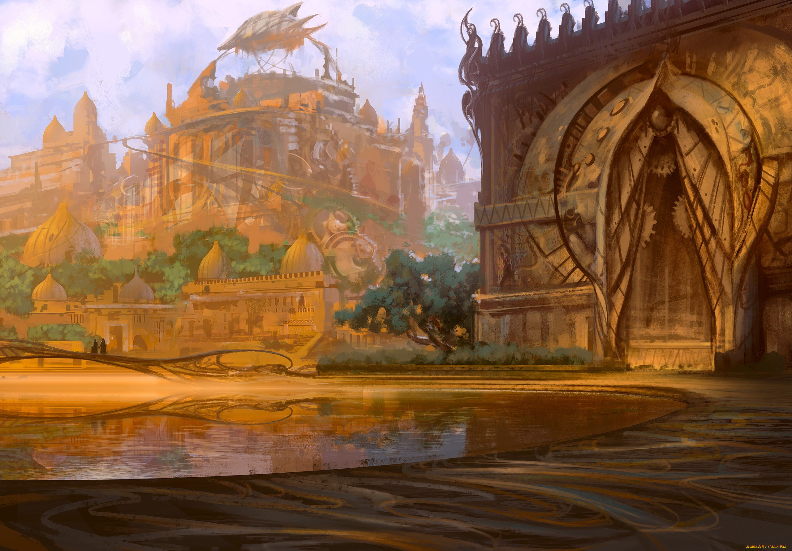 фэнтези, иные, миры, , иные, времена, город, руины, бассейн