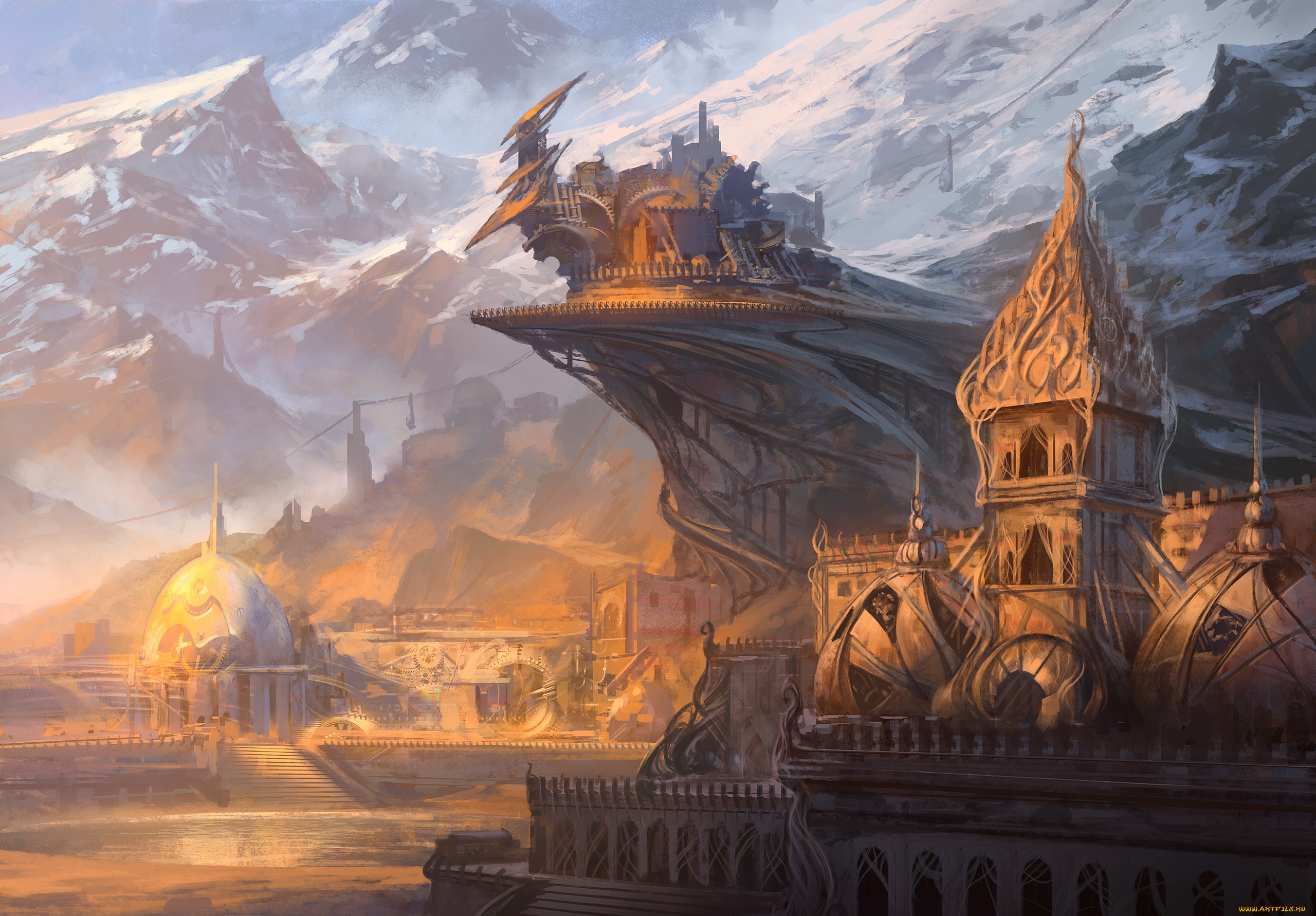 фэнтези, замки, горы