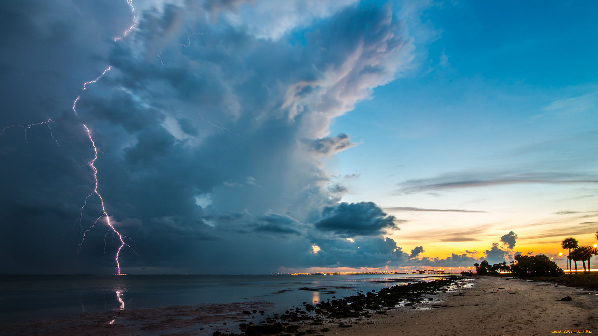 природа, молния, , гроза, шторм