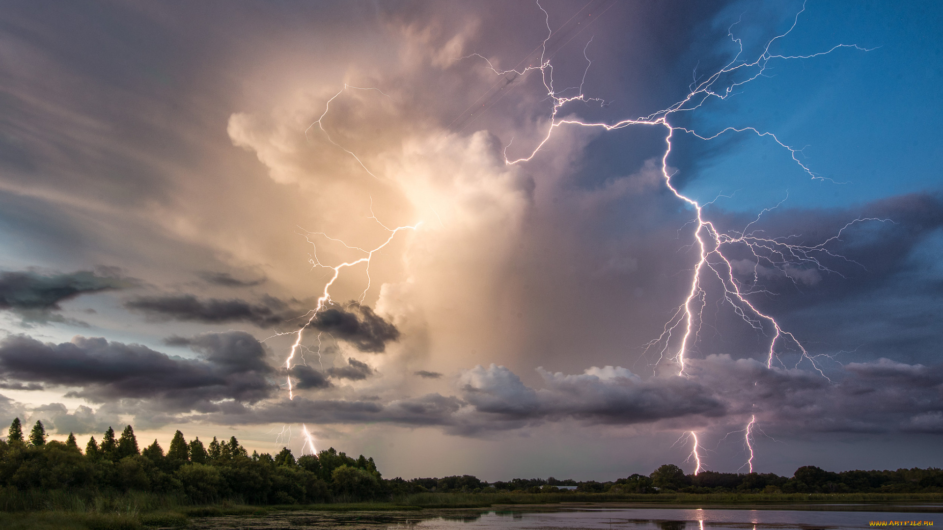 природа, молния, , гроза, шторм
