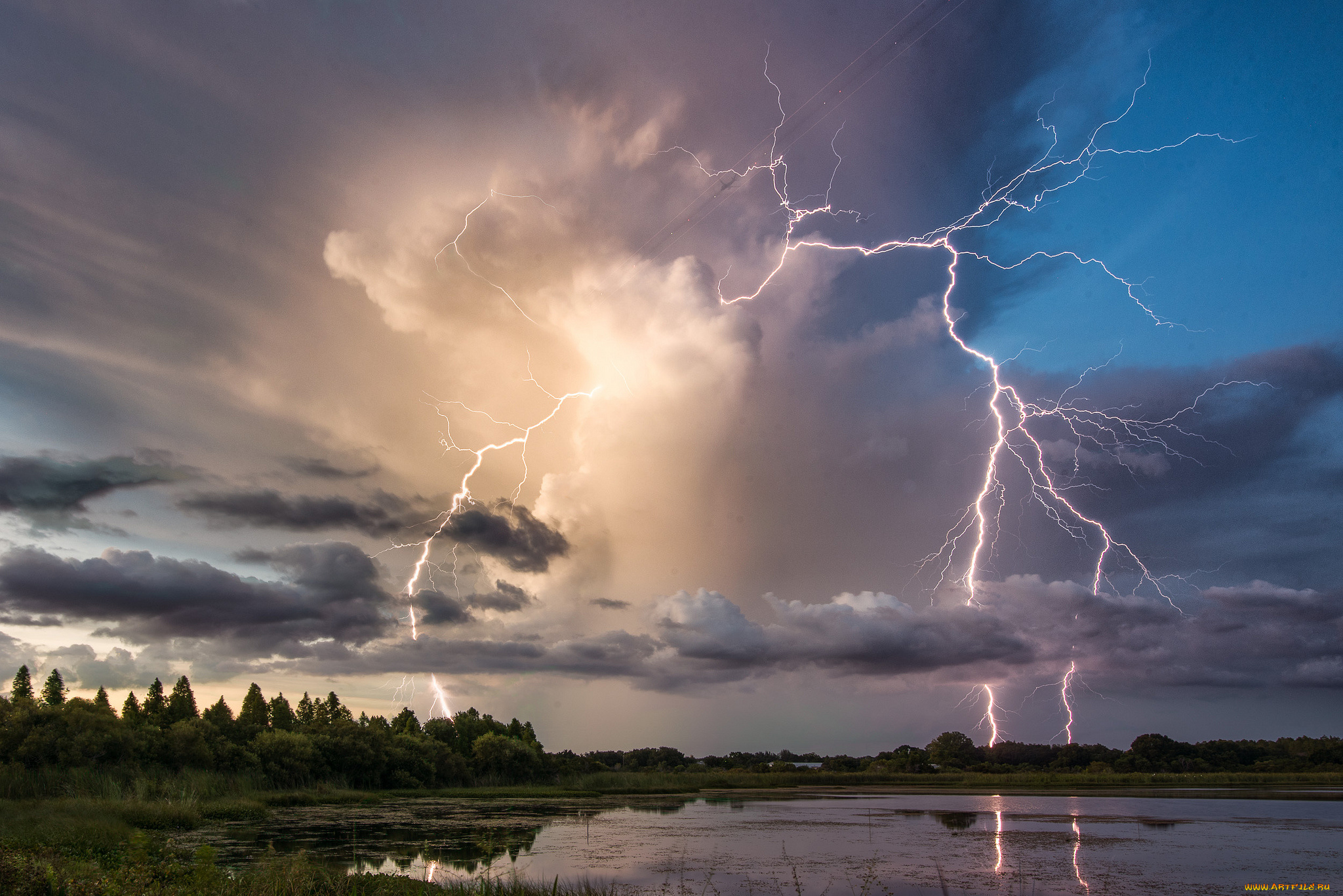 природа, молния, , гроза, шторм