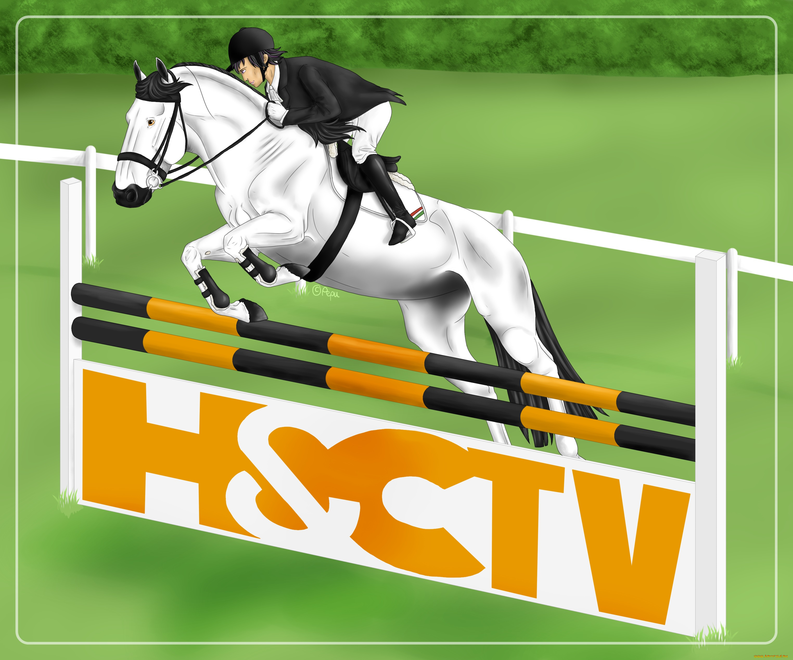 рисованное, животные, , лошади, фон, лошадь, всадник