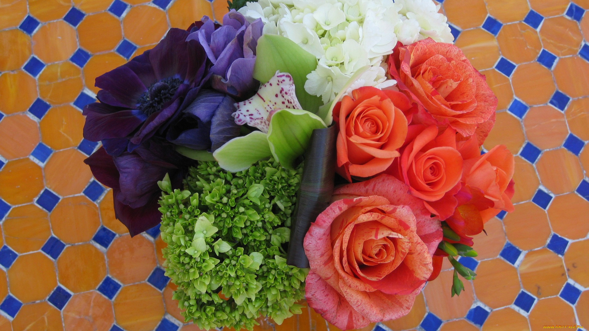 цветы, букеты, , композиции, разноцветные