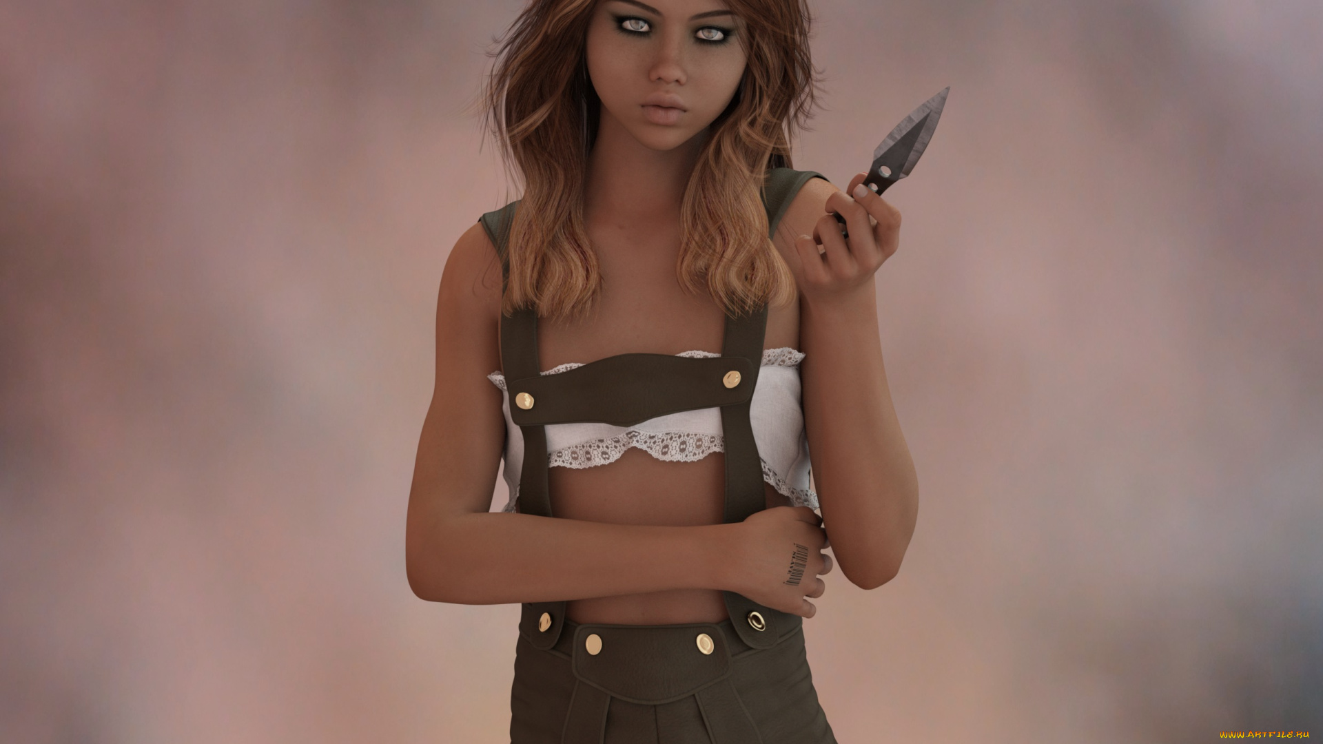 3д, графика, фантазия, , fantasy, девушка, взгляд, фон