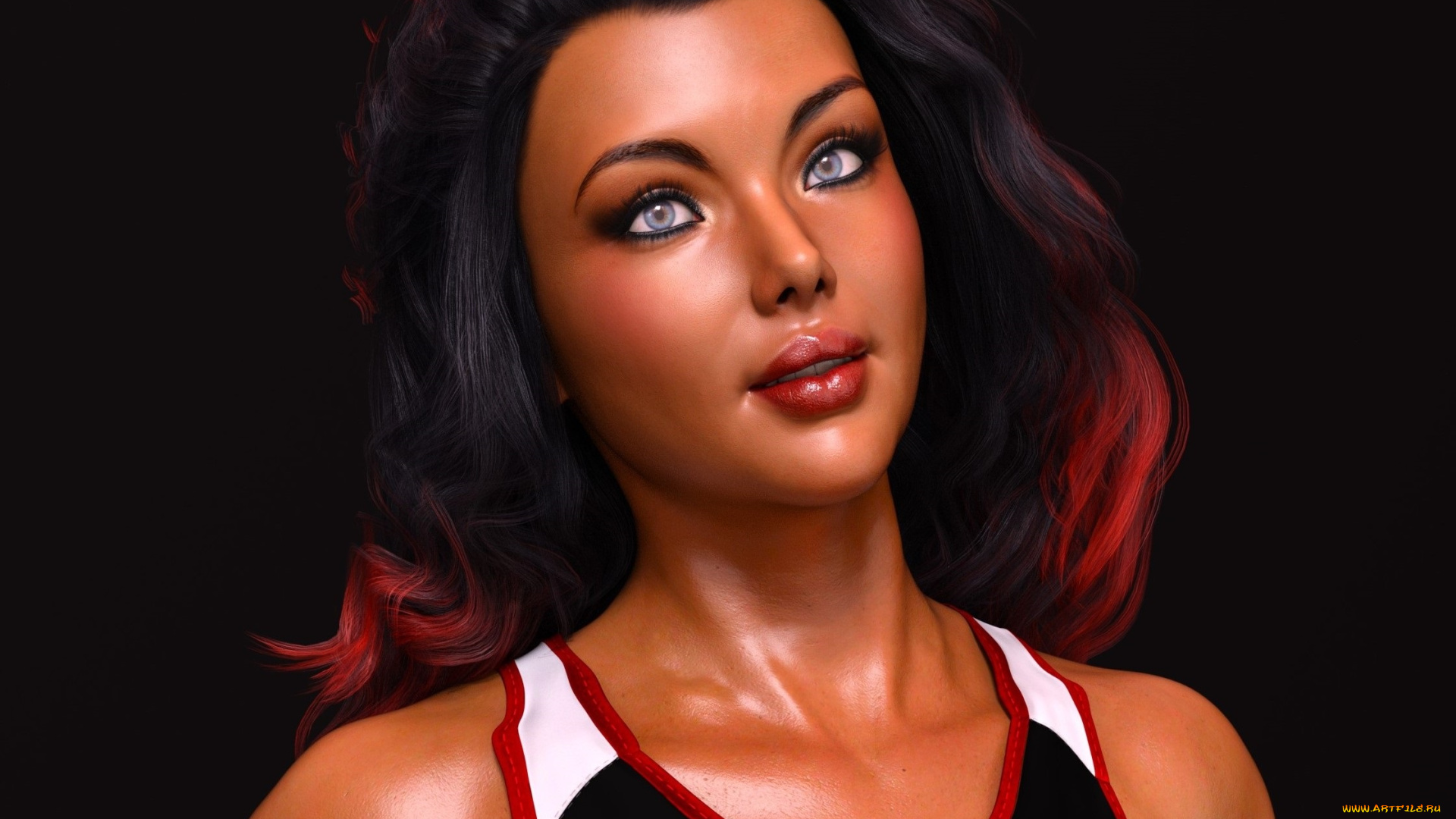 3д, графика, портрет, , portraits, девушка, взгляд, фон