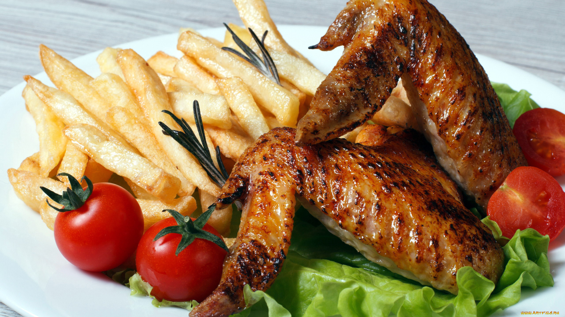 еда, мясные, блюда, курица, помидоры, томаты