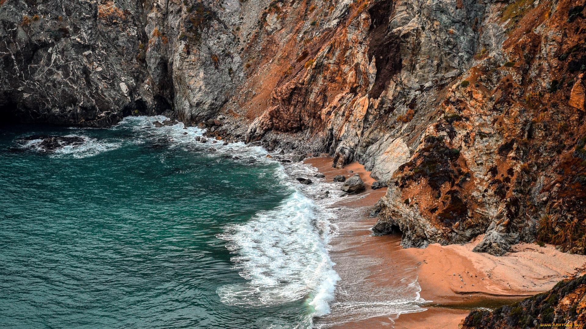 природа, побережье, скалы