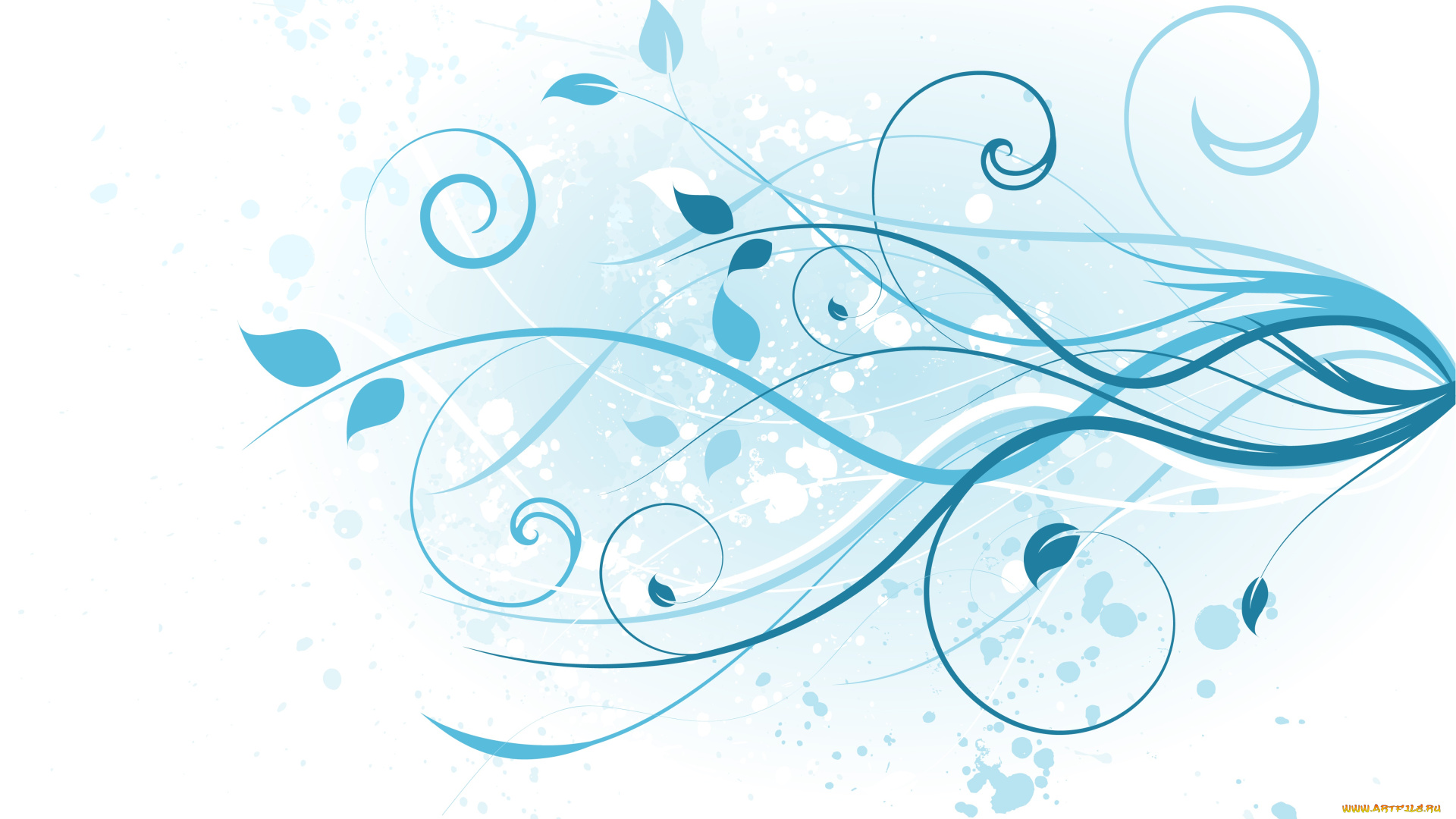 векторная, графика, природа, , nature, design, blue, floral, background