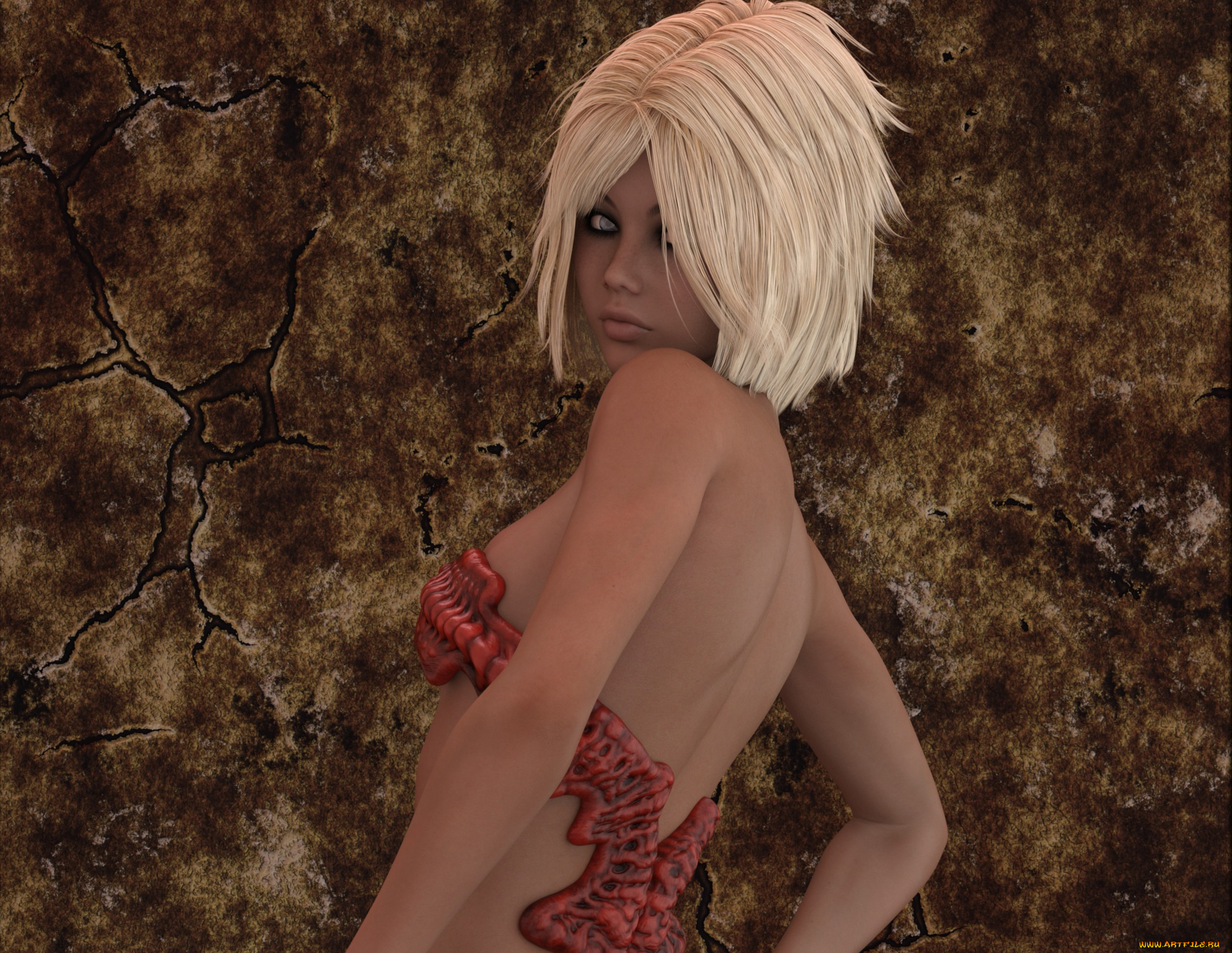 3д, графика, фантазия, , fantasy, девушка, фон, взгляд