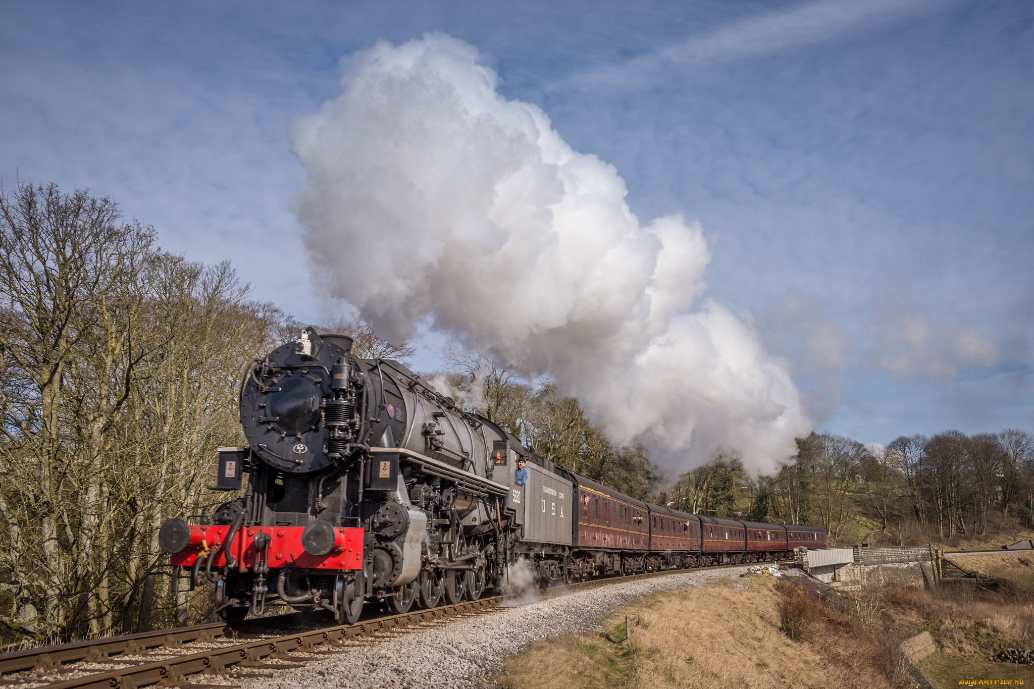 техника, паровозы, локомотив, состав