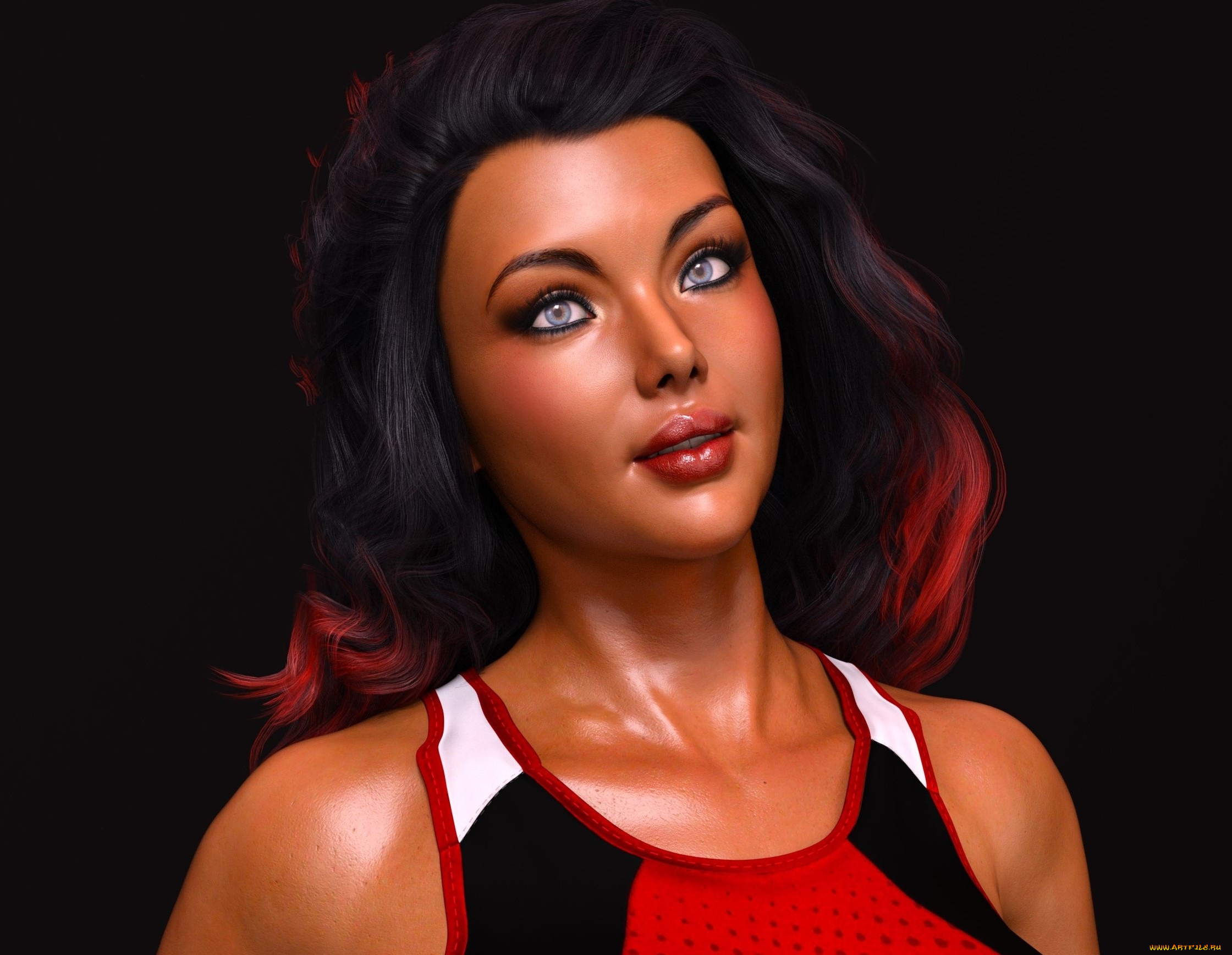 3д, графика, портрет, , portraits, девушка, взгляд, фон