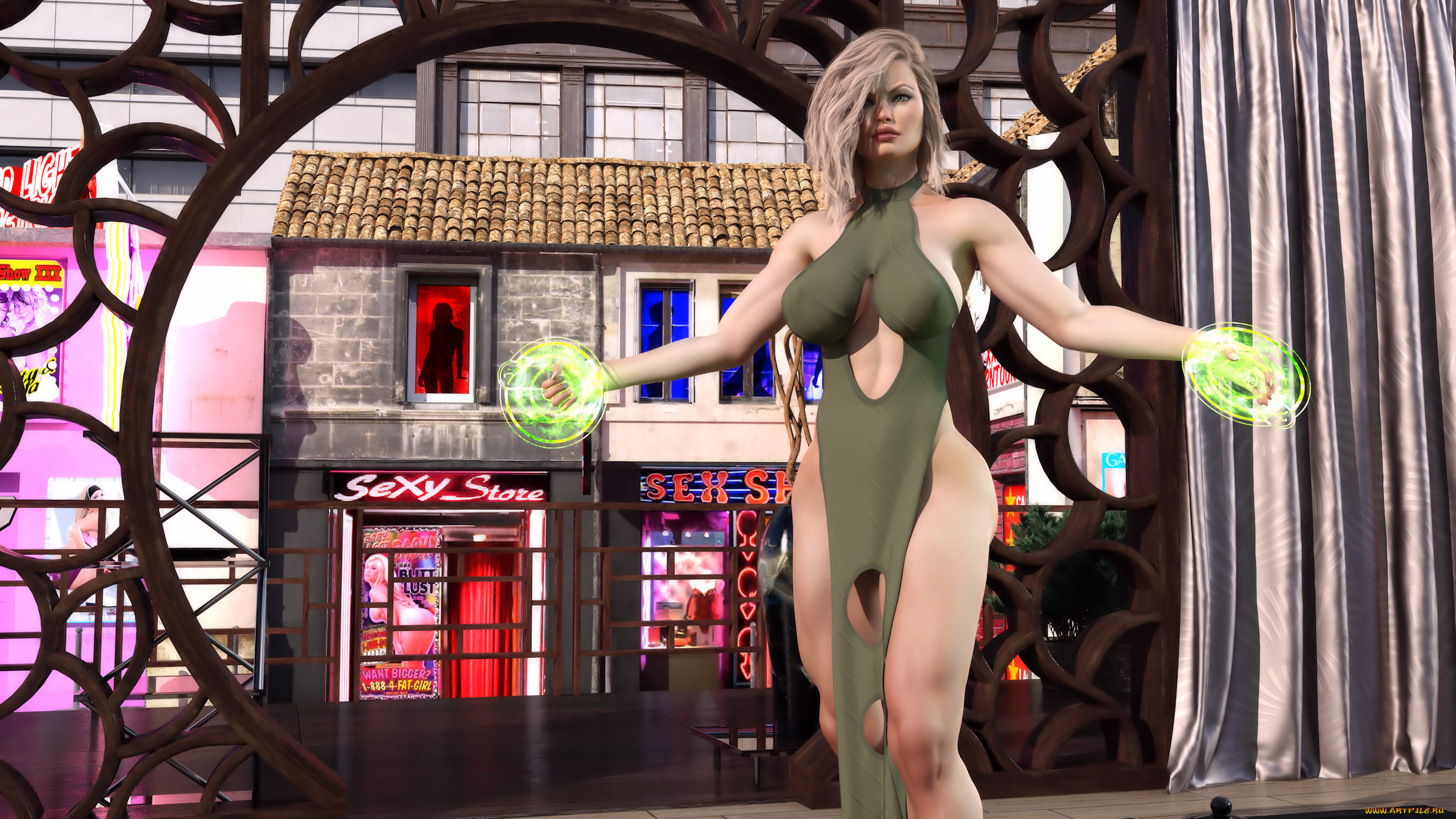 3д, графика, фантазия, , fantasy, девушка, взгляд, фон