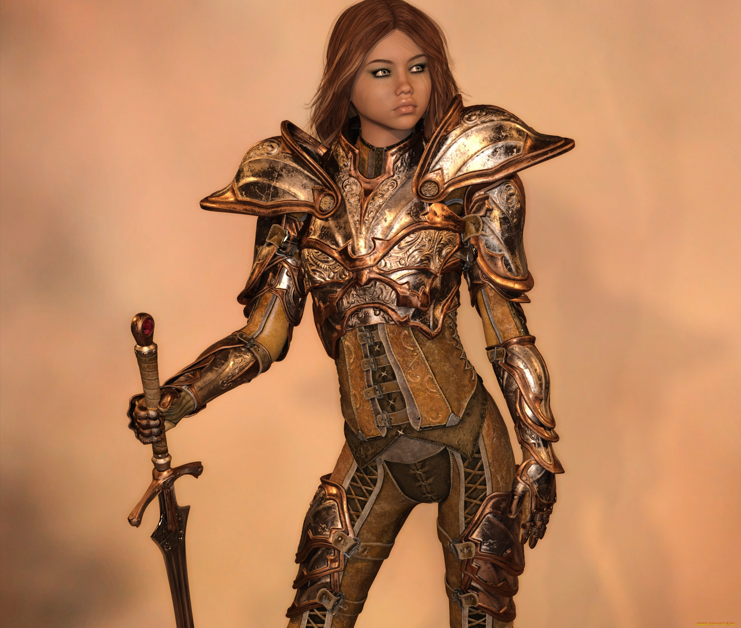 3д, графика, фантазия, , fantasy, фон, взгляд, девушка