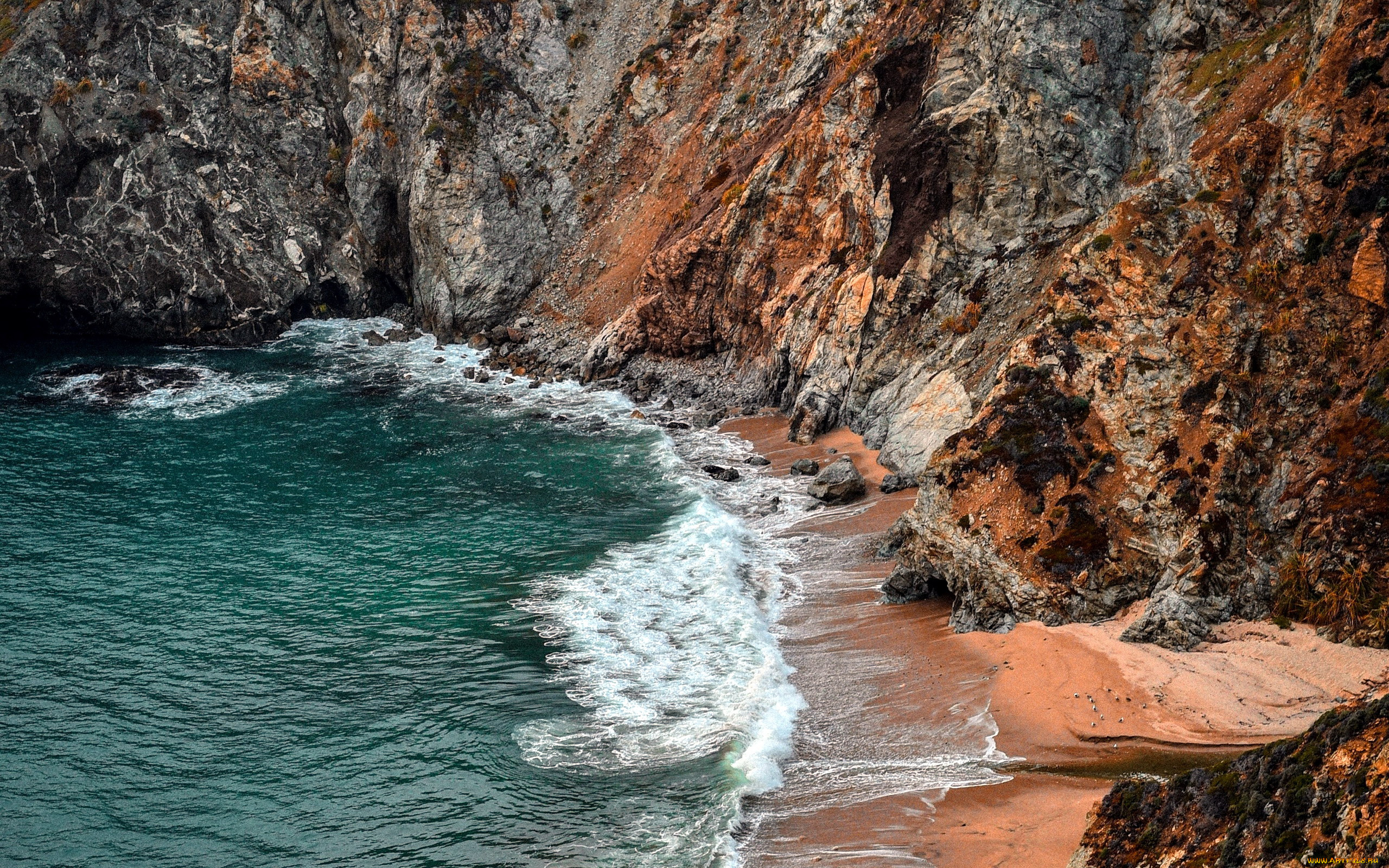 природа, побережье, скалы