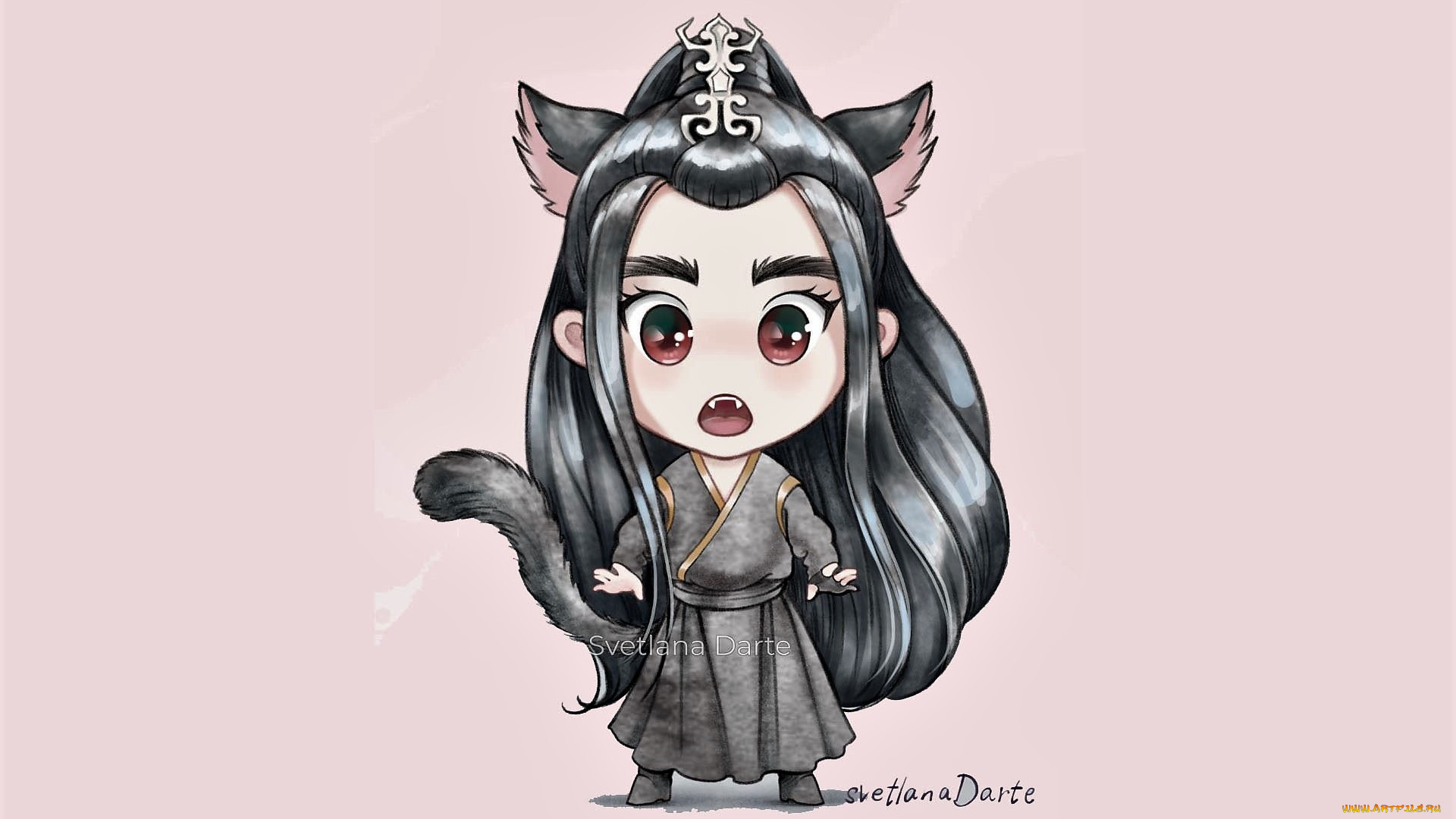 рисованное, кино, , мультфильмы, сюэ, ян, ушки, хвост