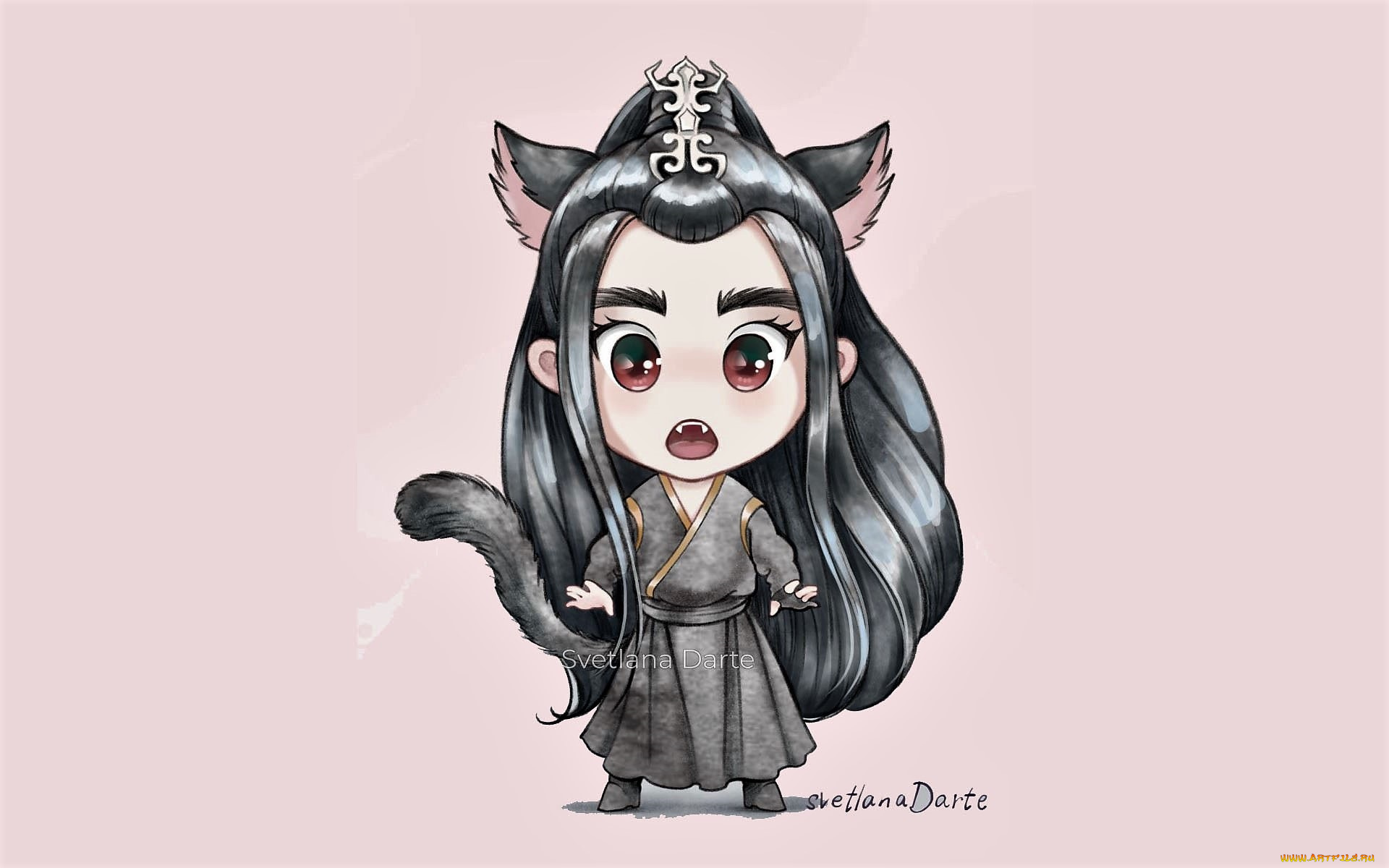 рисованное, кино, , мультфильмы, сюэ, ян, ушки, хвост