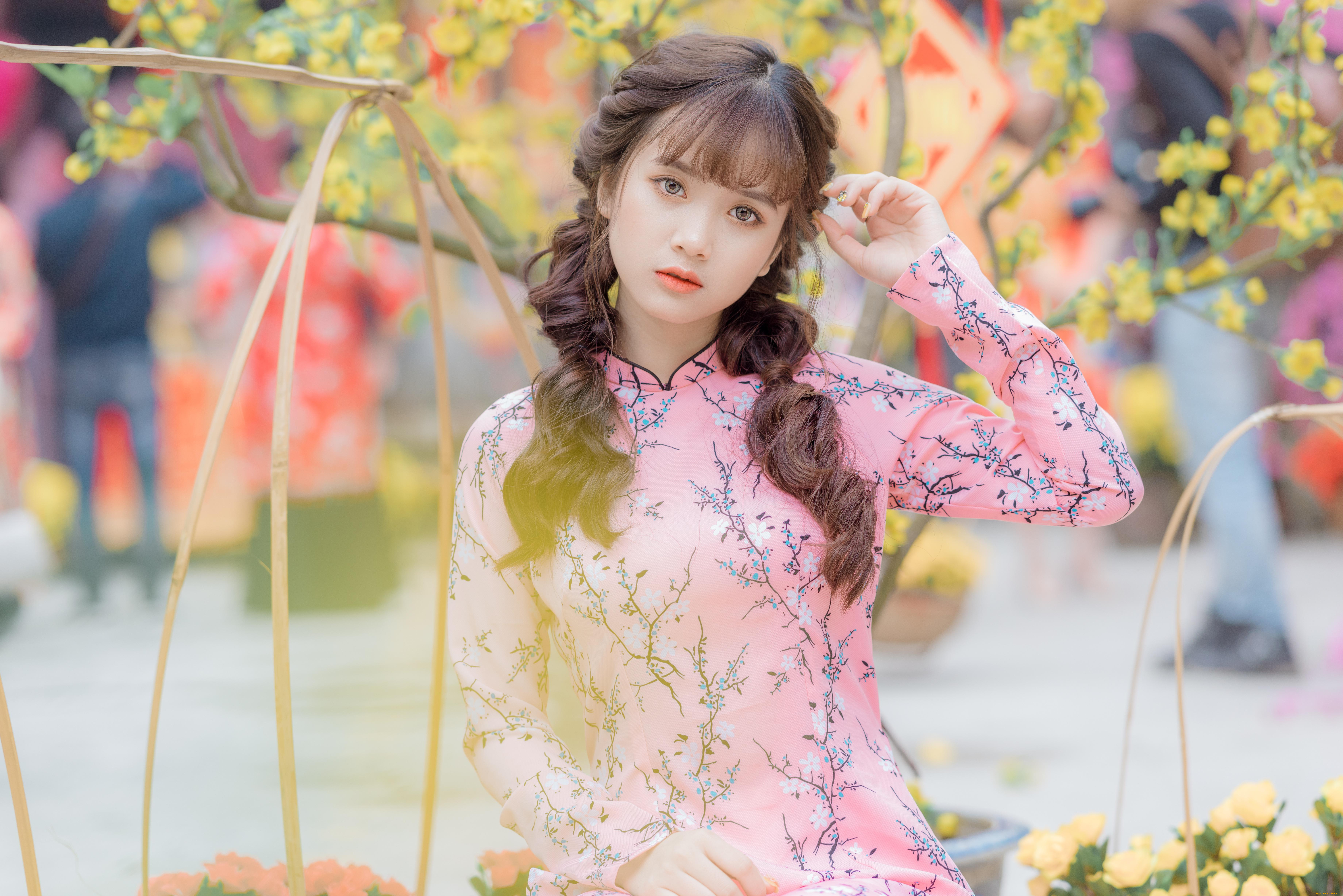 девушки, -, азиатки, artist, long, phung, брюнетки, азиатка, девушка