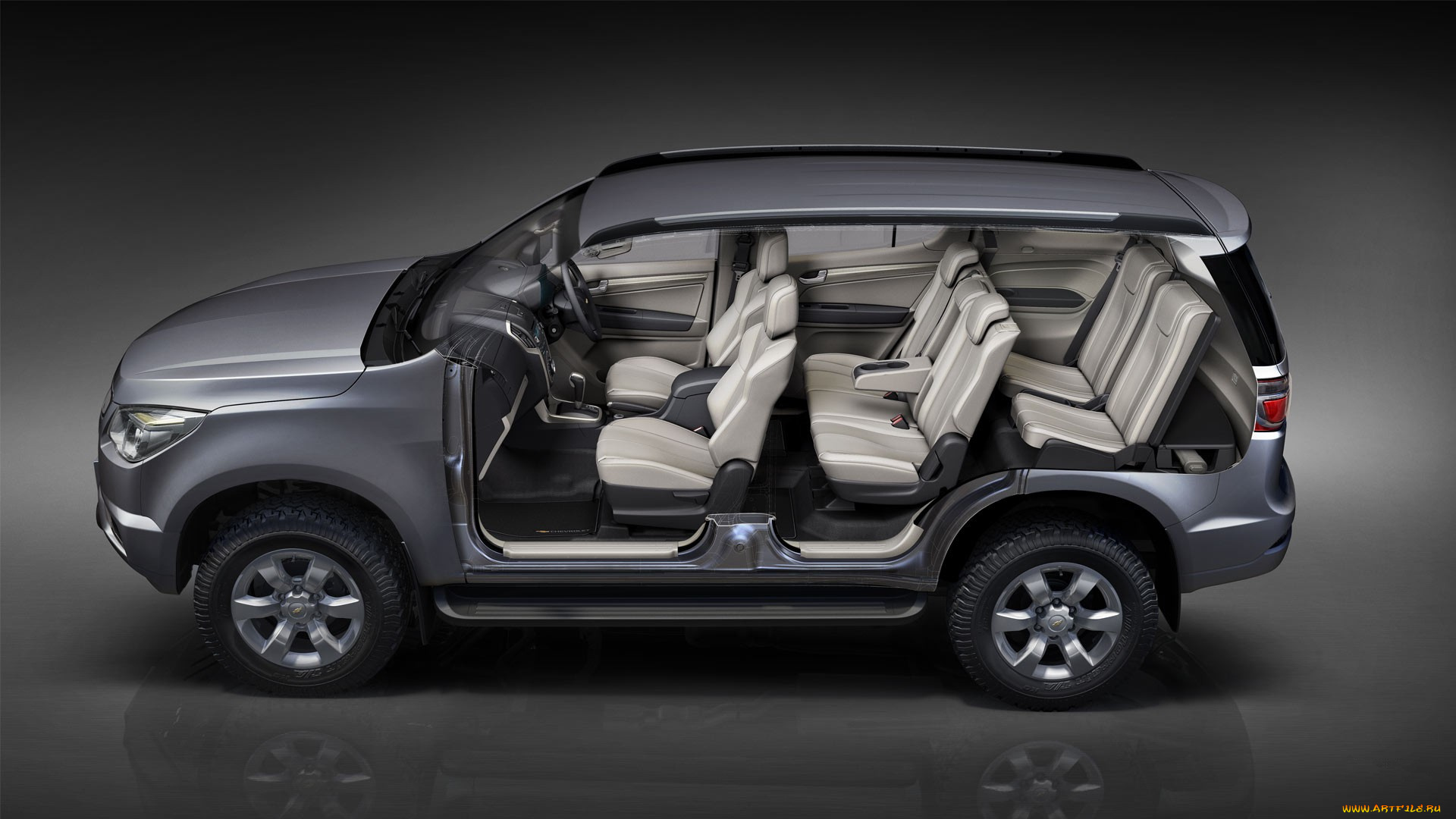 автомобили, 3д, шевроле, трейлблейзер, салон, автомобиля, автомобиль, транспортное, средство, в, разрезе