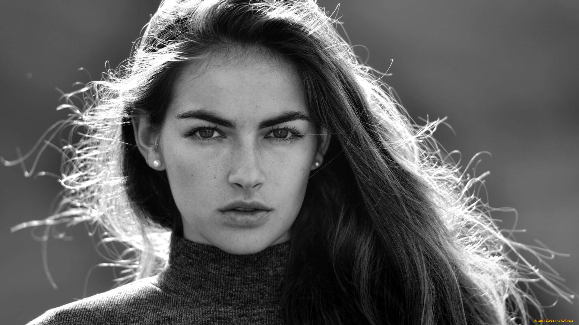 девушки, -, черно-белые, девушка