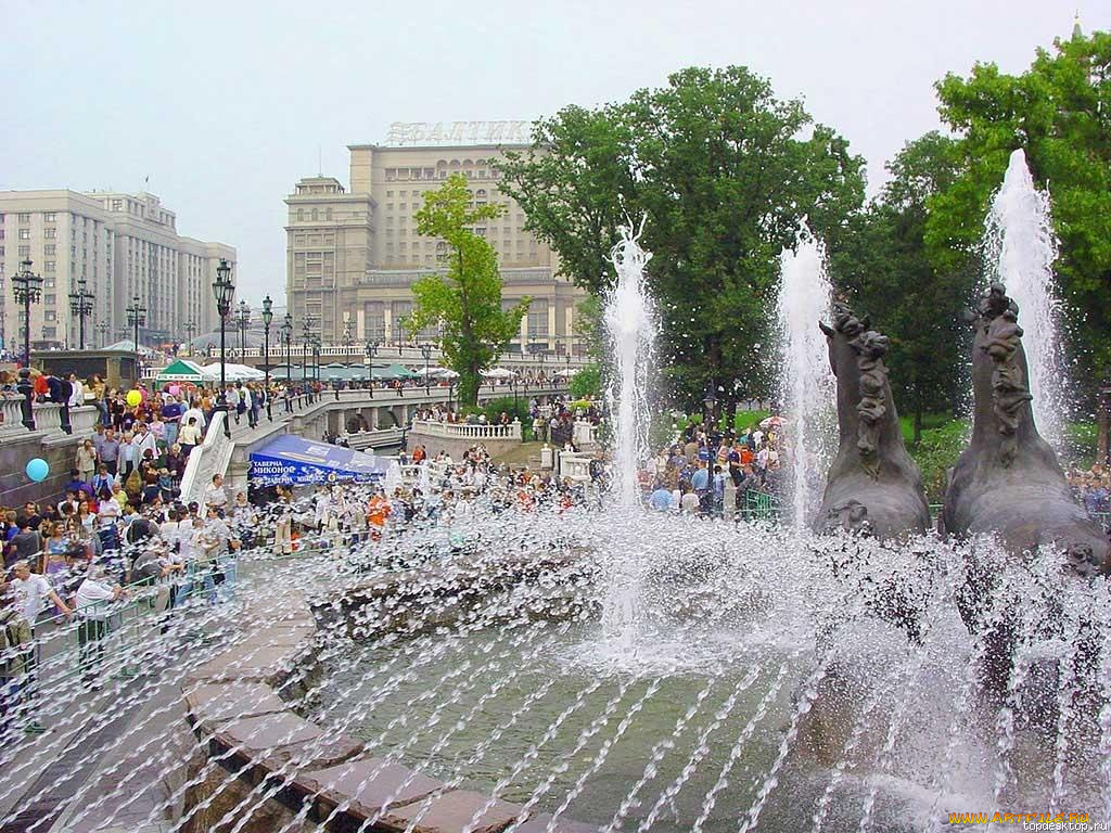 города, фонтаны