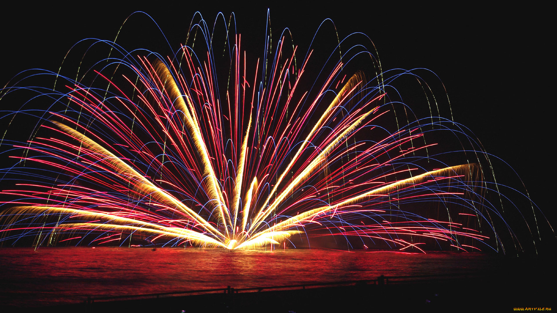 разное, салюты, фейерверки, салют, вечер