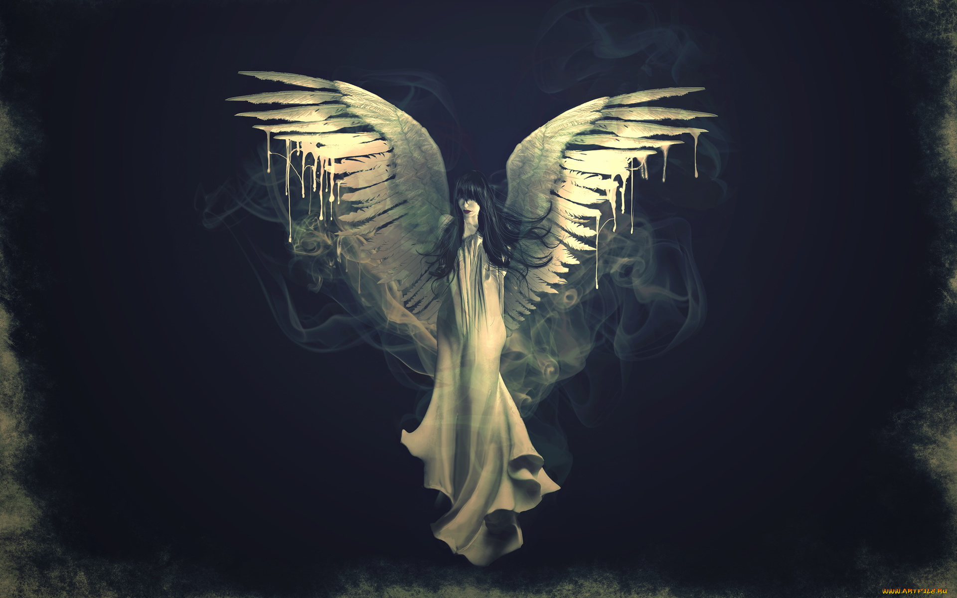 фэнтези, ангелы, девушка, тёмный
