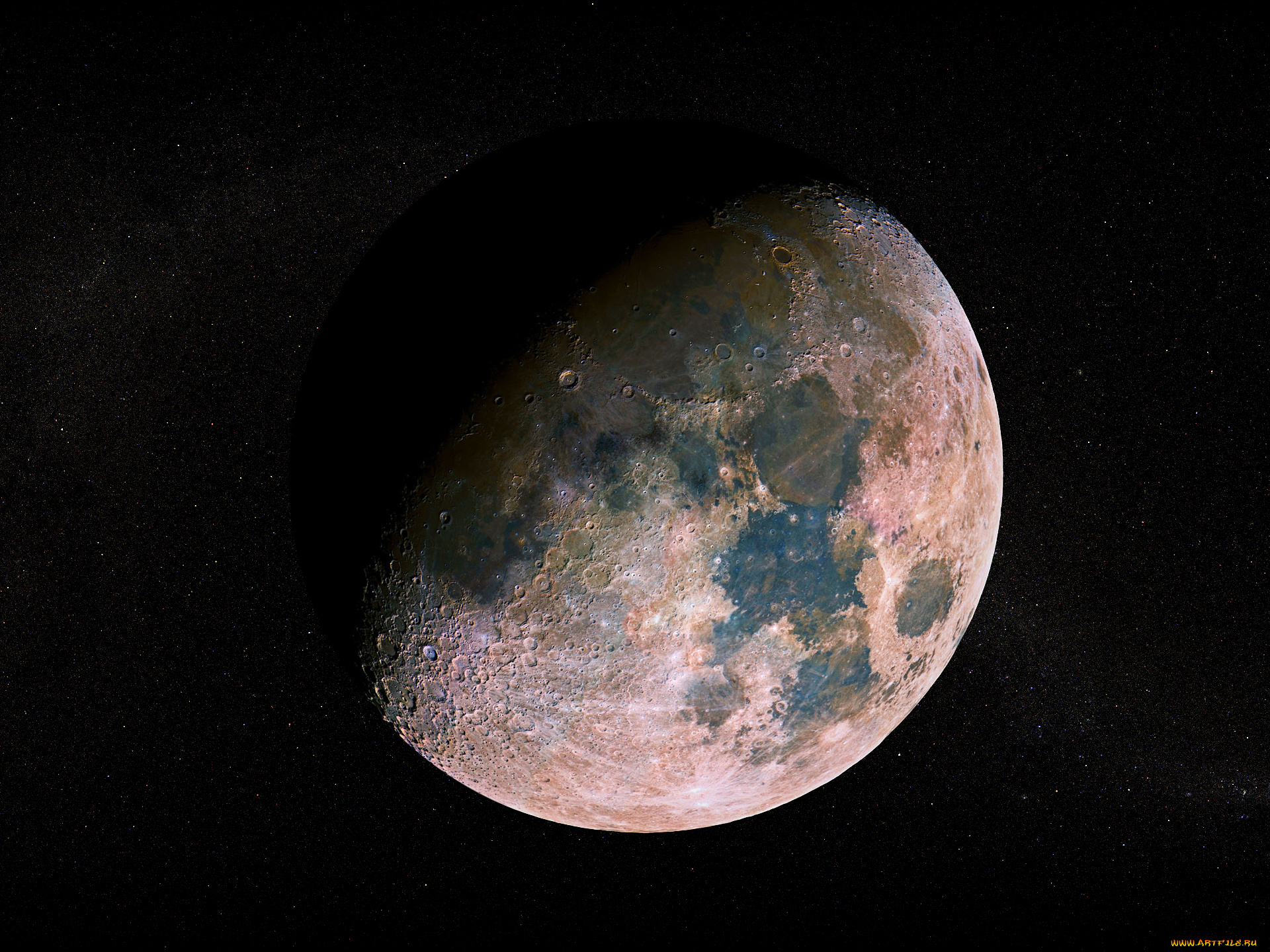 космос, луна, звезды