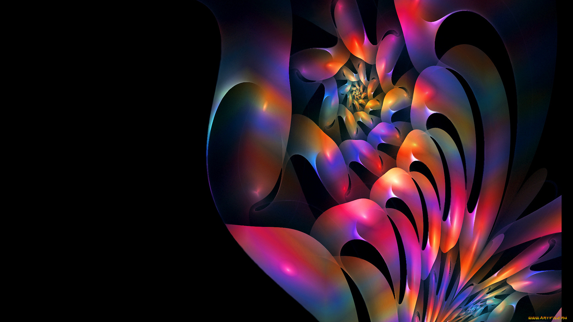 3д, графика, fractal, фракталы, узор, цвета, фон