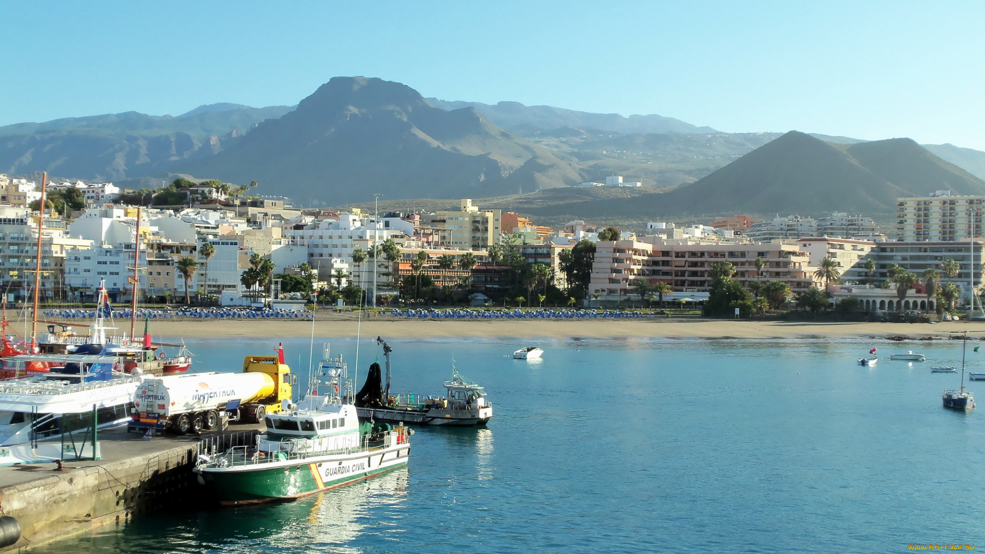 испания, тенерифе, los, cristianos, города, панорамы